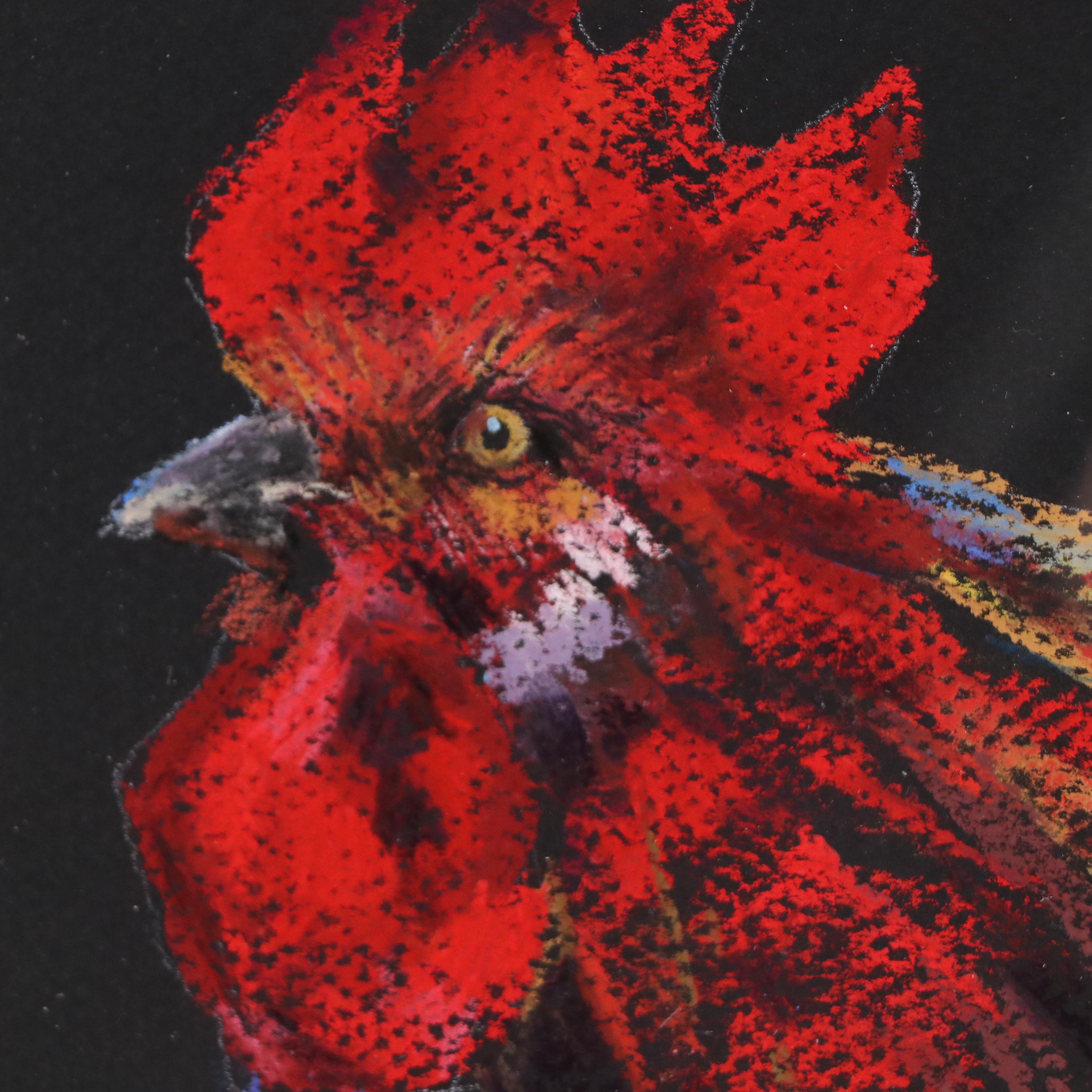 Sunkyung Choi Pastel Drawing of Rooster, 21st Century
