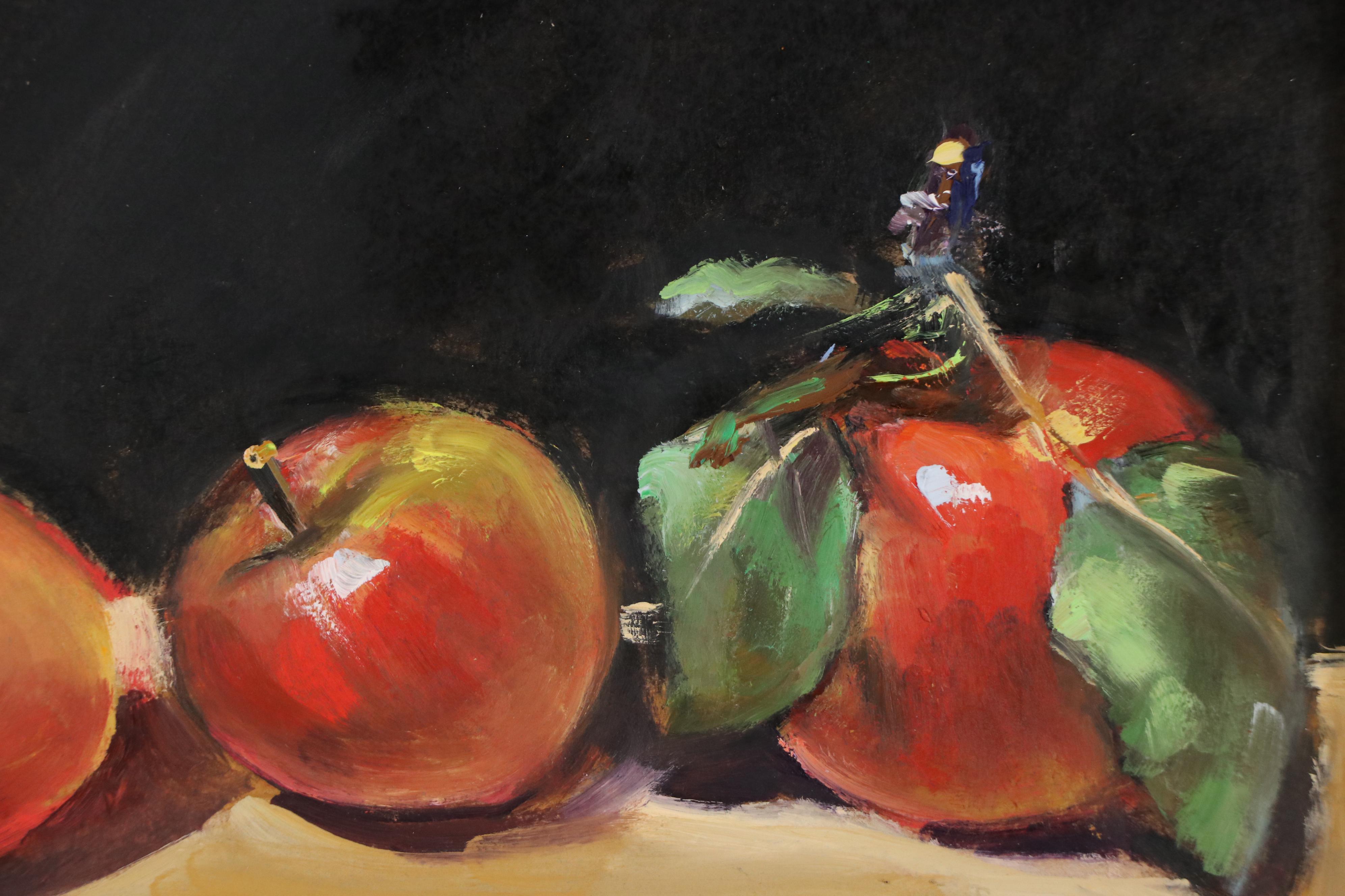 Natalia Demenko Still Life Oil Painting of Apples, 21st Century