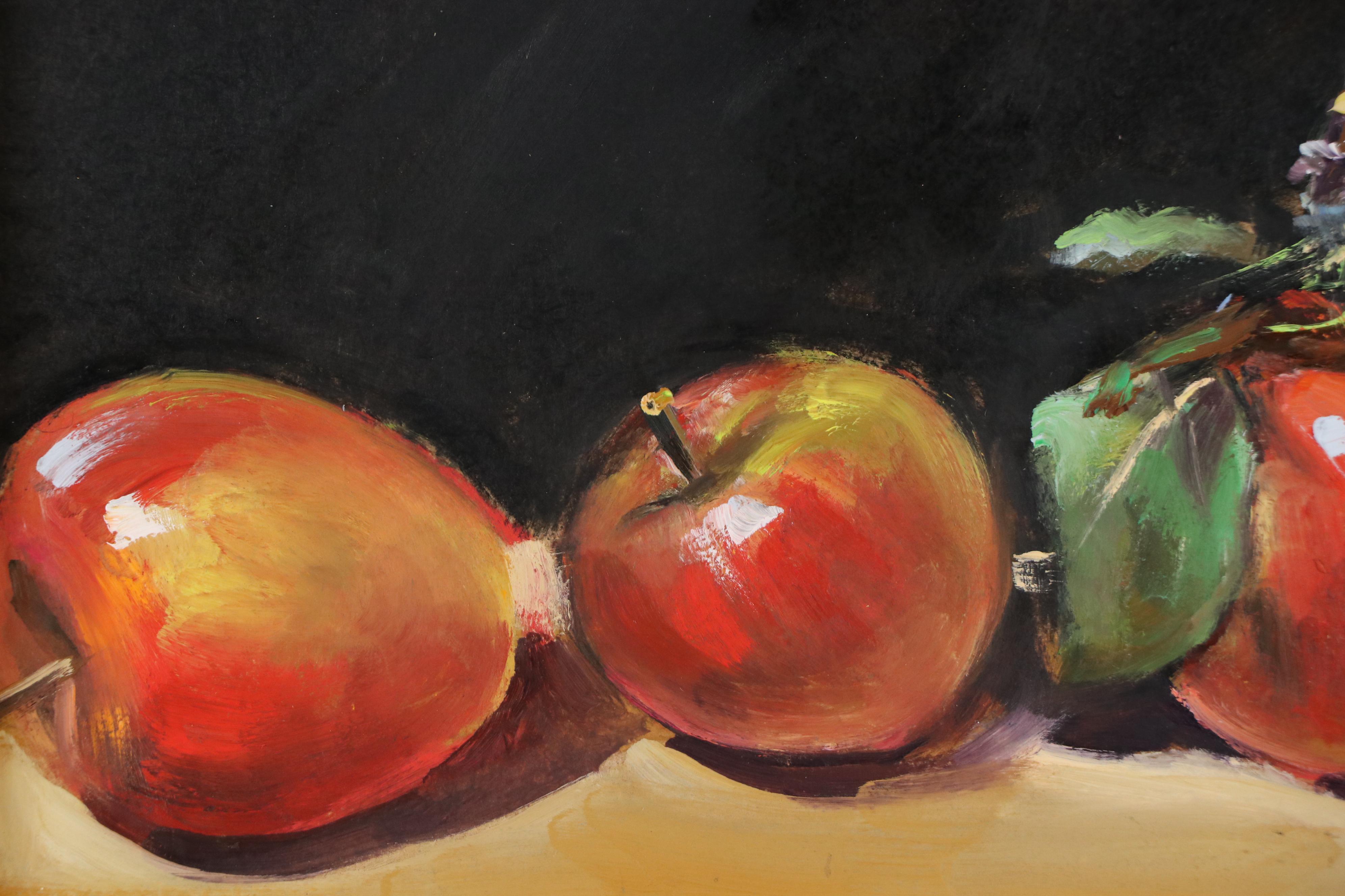 Natalia Demenko Still Life Oil Painting of Apples, 21st Century