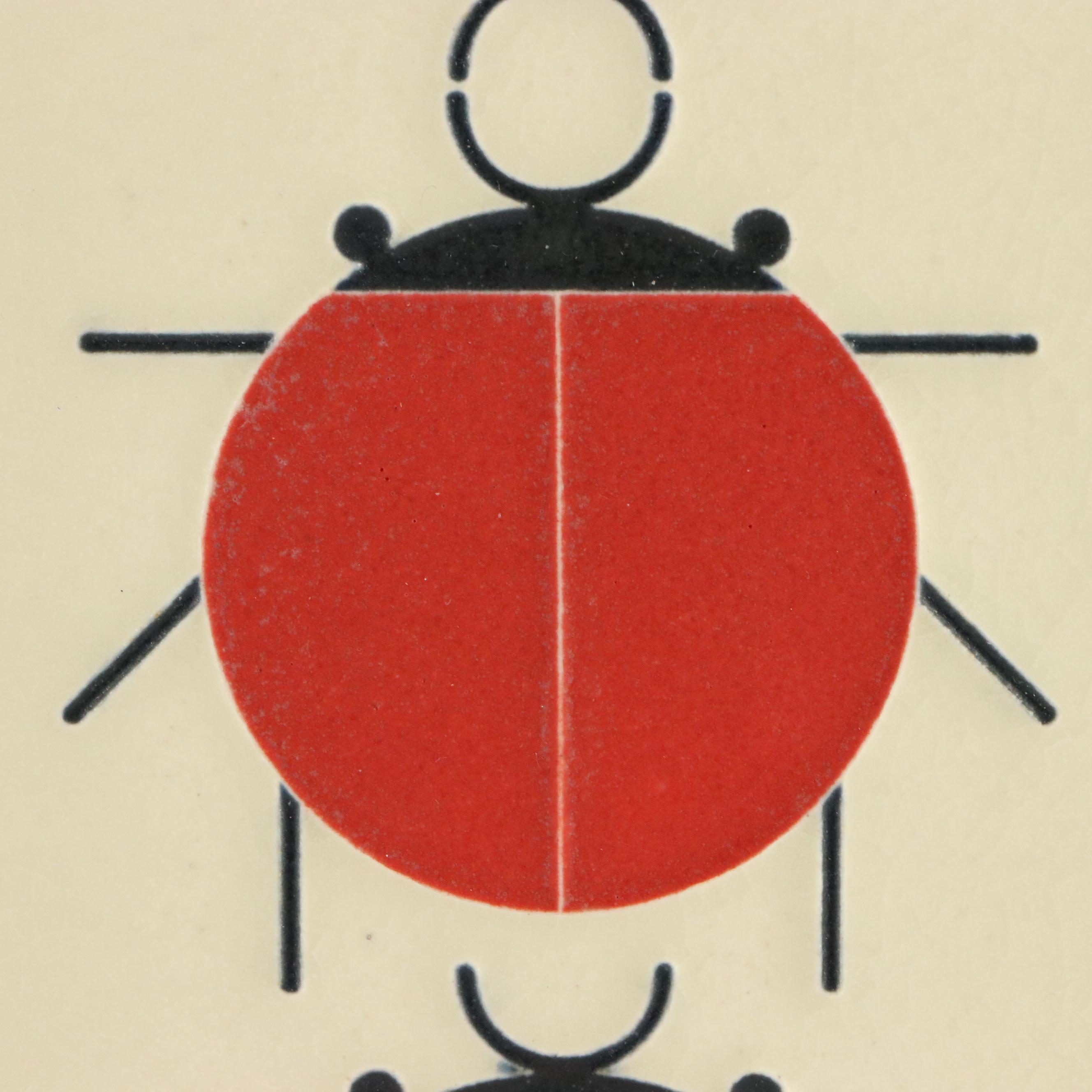 Motawi Tileworks "Ladybug" Decorative Tile After Charley Harper