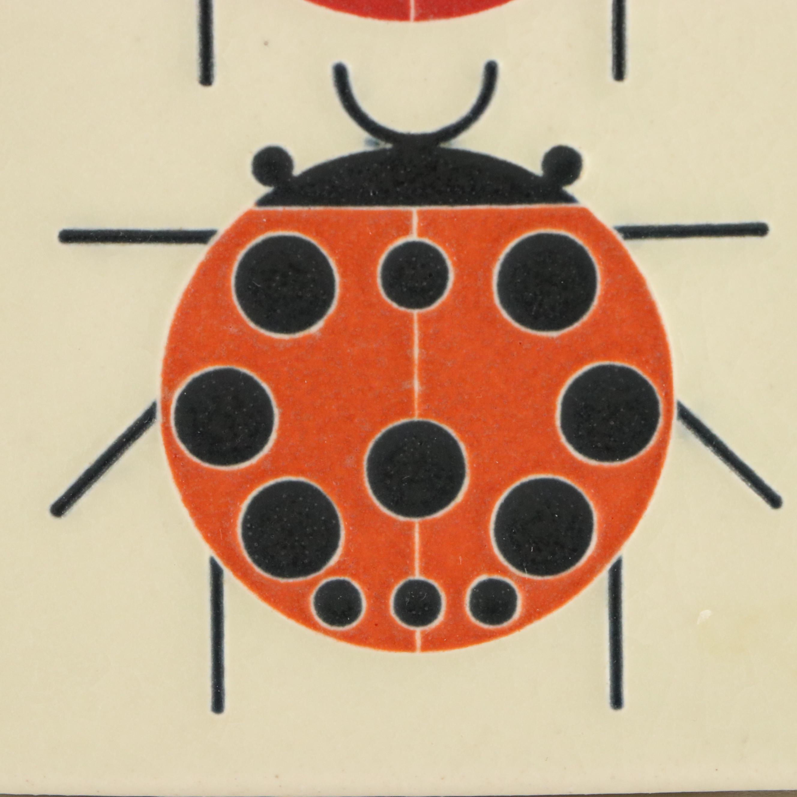 Motawi Tileworks "Ladybug" Decorative Tile After Charley Harper