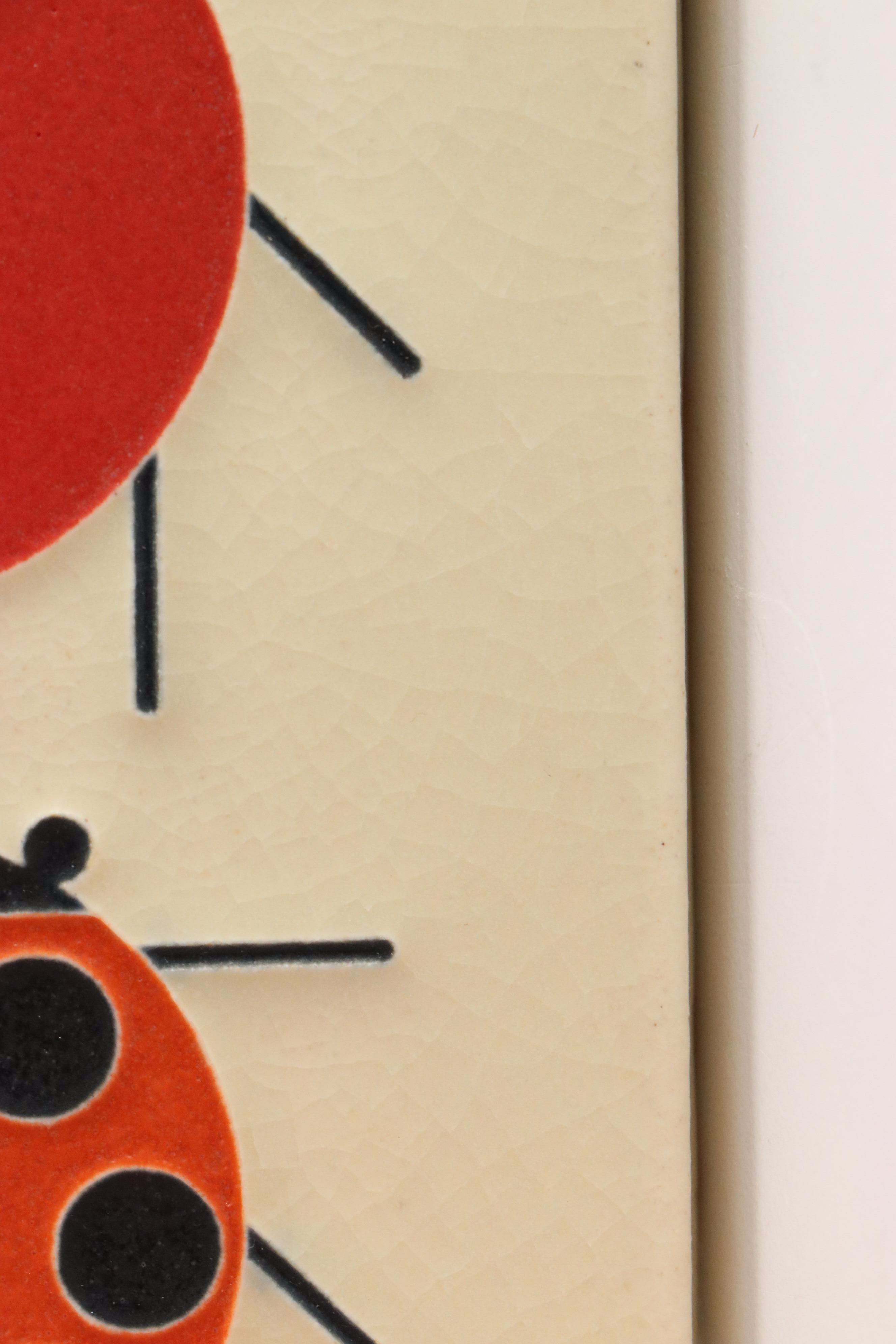 Motawi Tileworks "Ladybug" Decorative Tile After Charley Harper