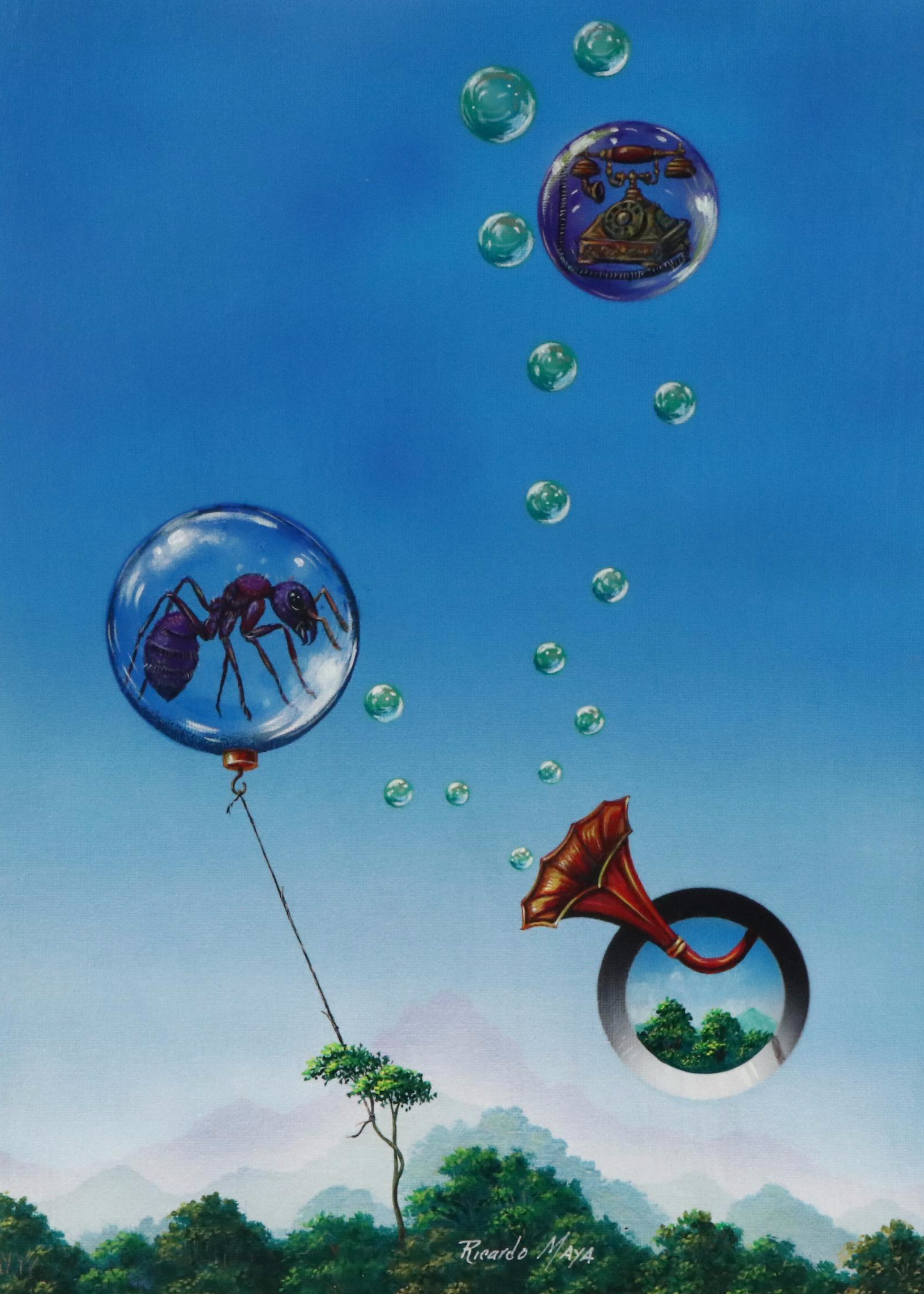 Ricardo Maya Surrealist Acrylic Painting, 21st Century