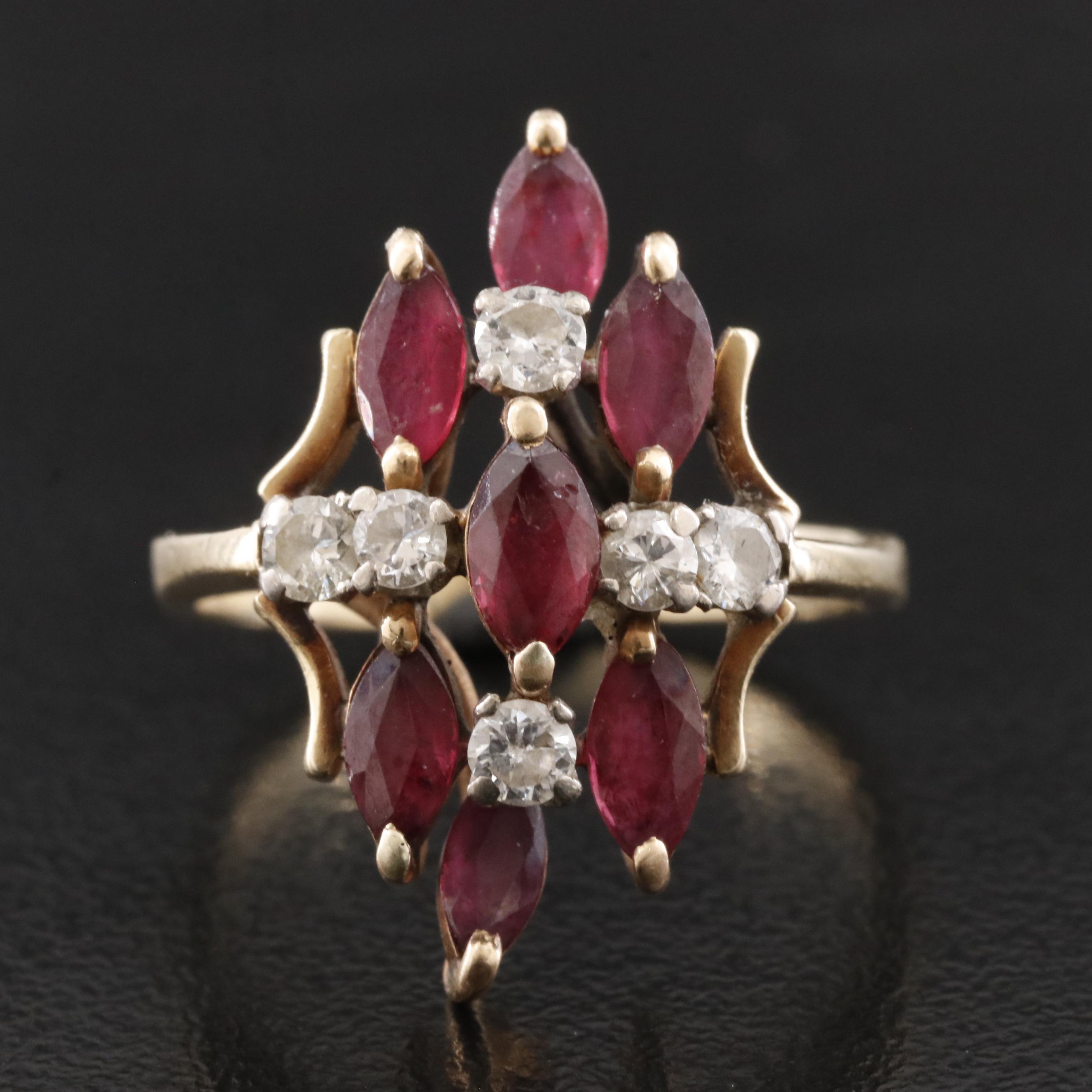 14K Ruby and Diamond Ring