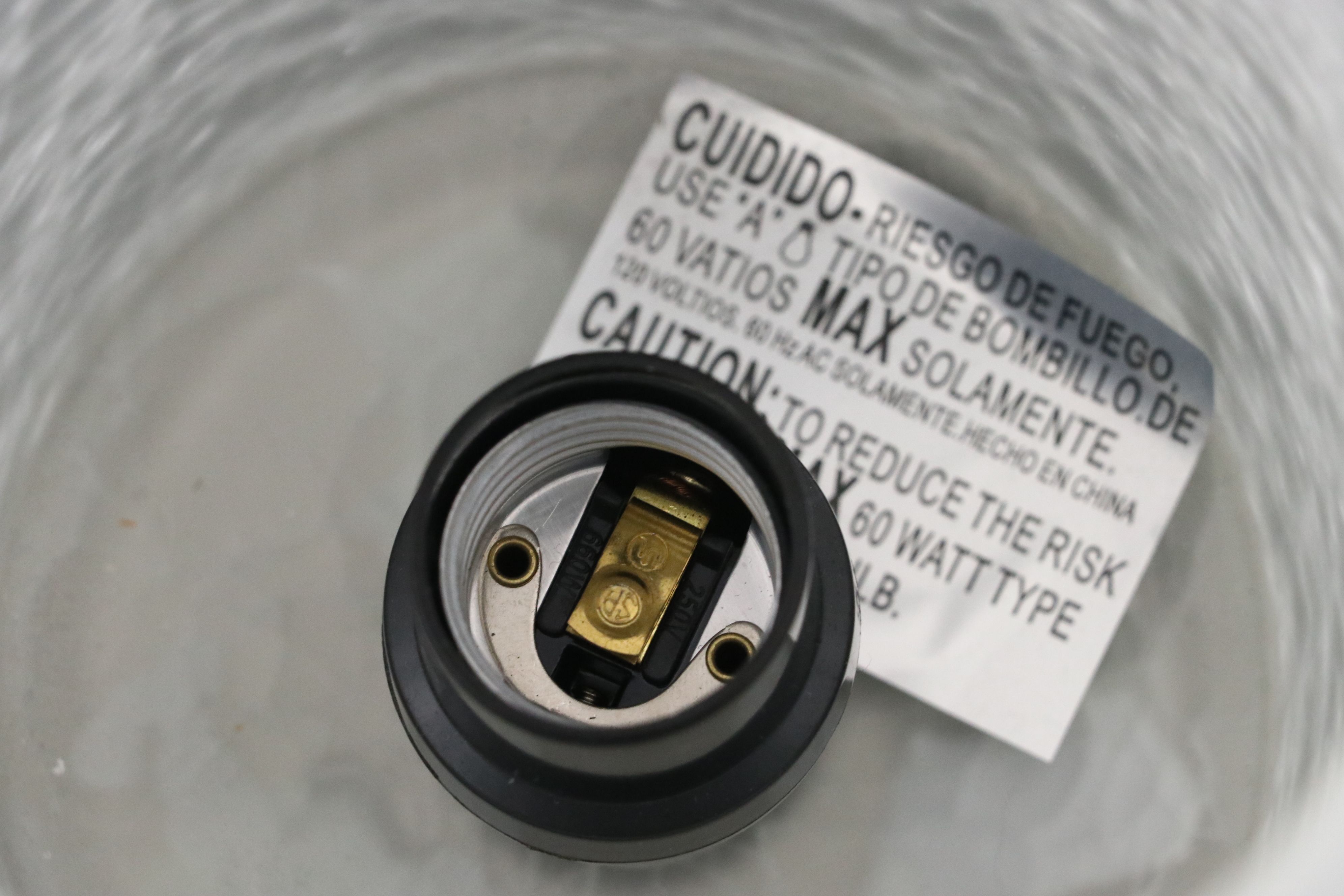 Pair of Hampton Bay Contemporary Crackle Glass Table Lamps