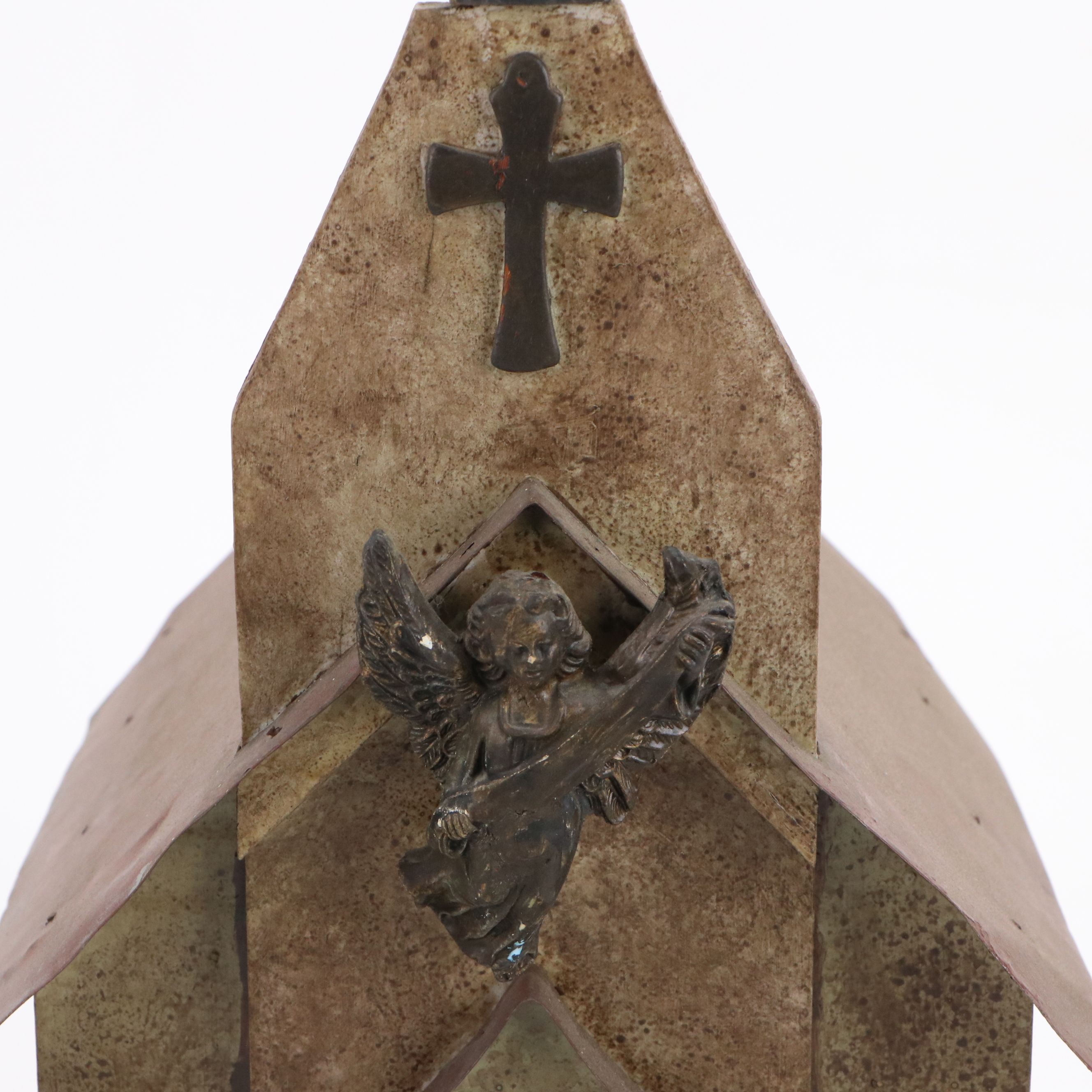 Green Cat, Cathedral and Hand-Painted Wood Birdhouses