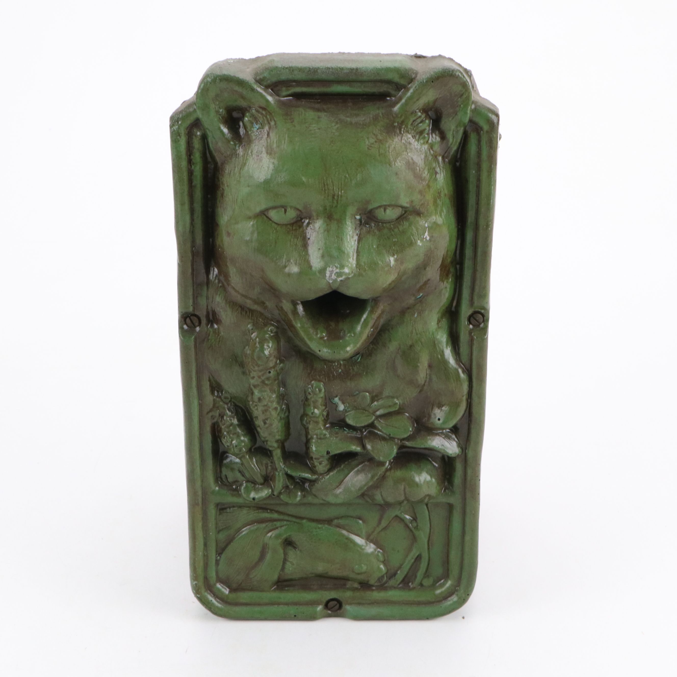 Green Cat, Cathedral and Hand-Painted Wood Birdhouses