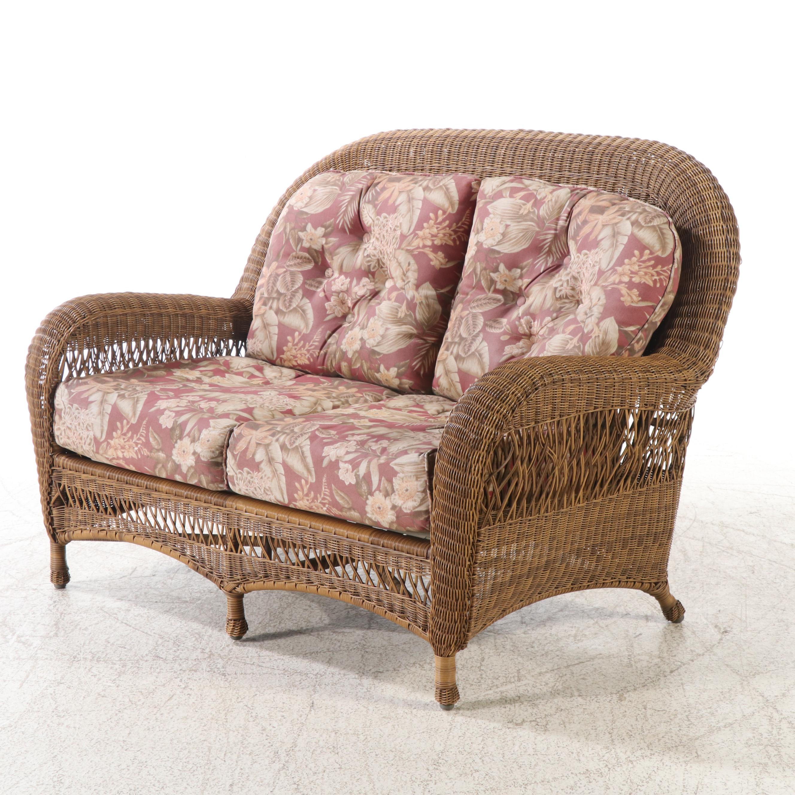 Resin Wicker Patio Glider, Rocking Chair, Side Tables and Settee