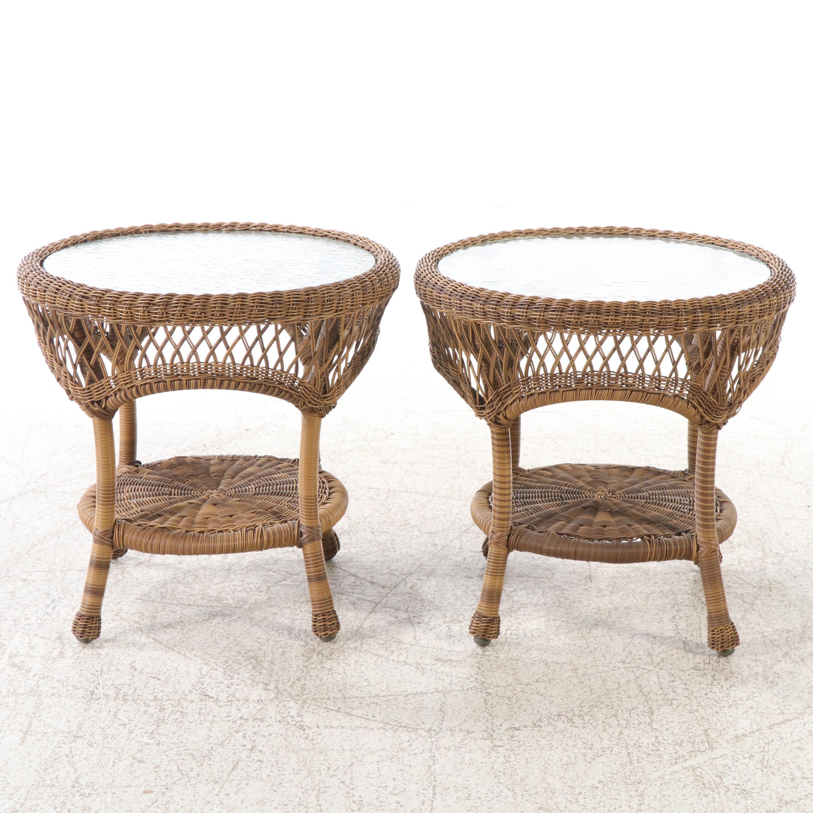 Resin Wicker Patio Glider, Rocking Chair, Side Tables and Settee