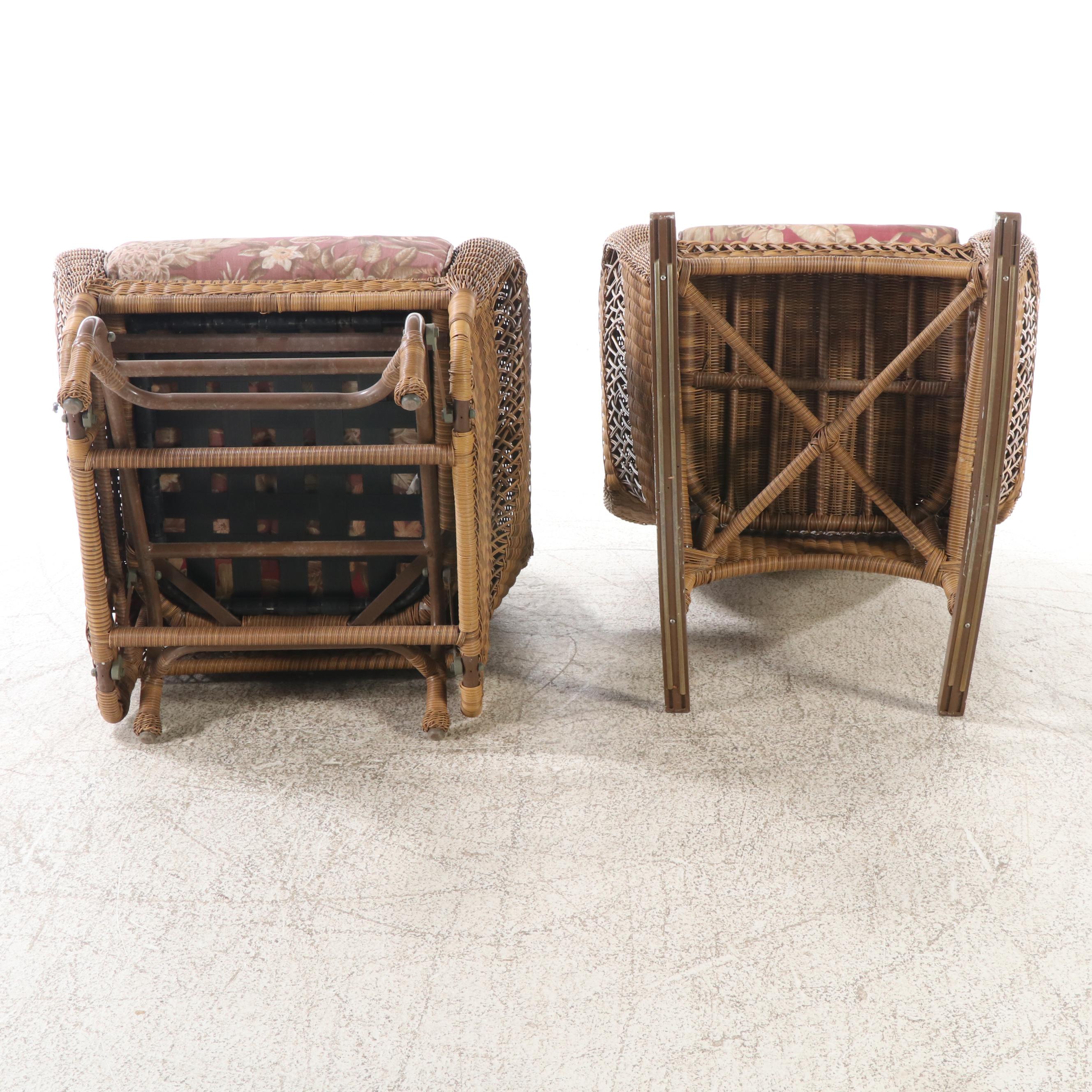 Resin Wicker Patio Glider, Rocking Chair, Side Tables and Settee