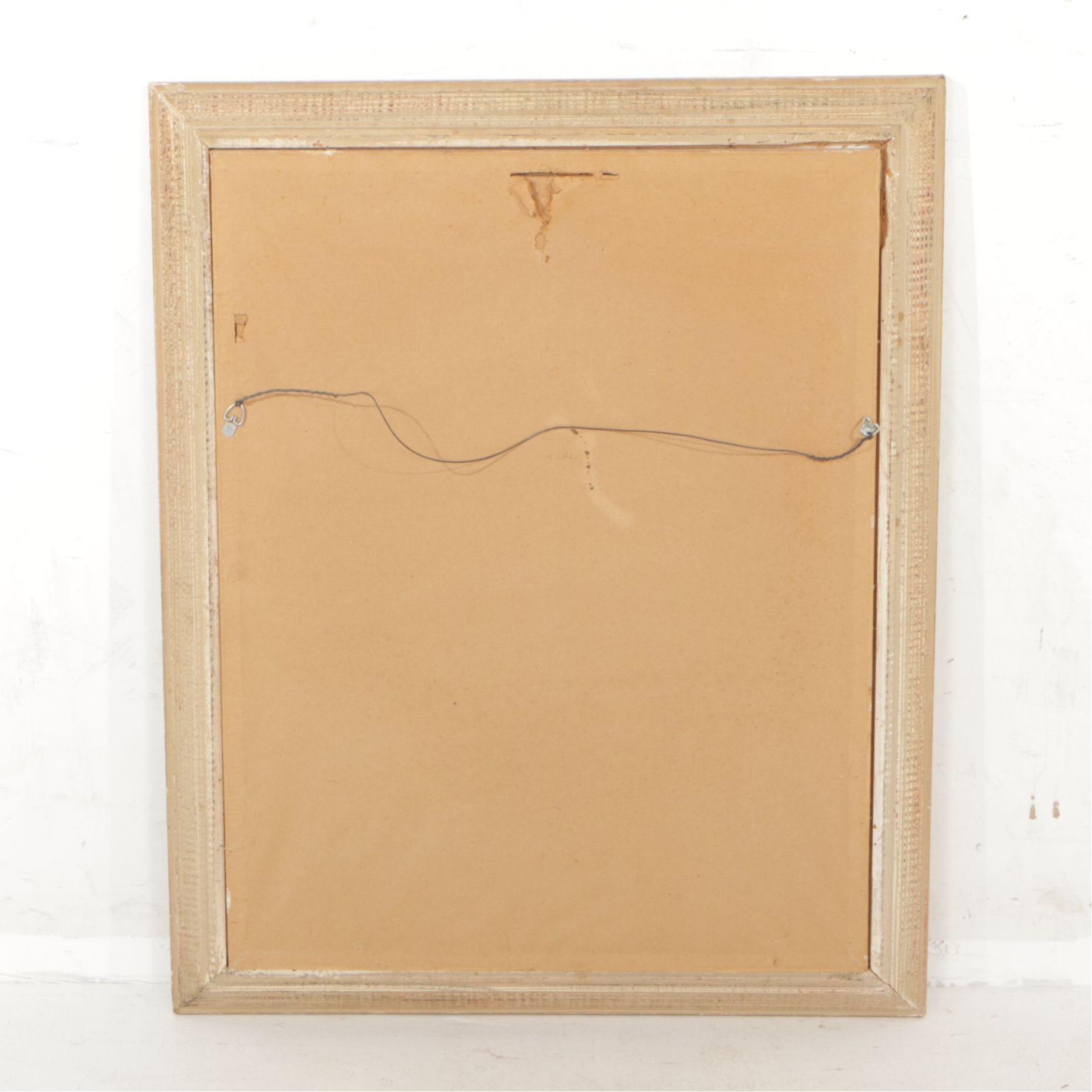 Oil Pastel Portrait Drawing of Seated Boxer Dog, 1971