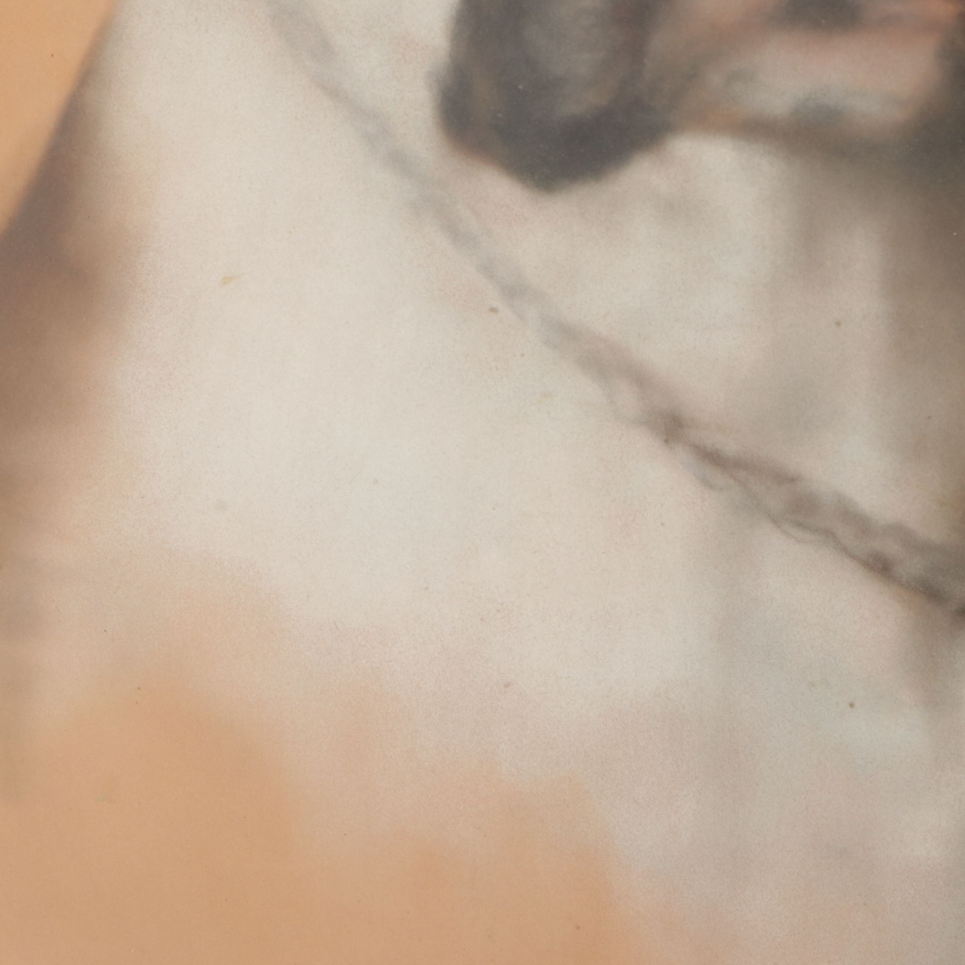 Oil Pastel Portrait Drawing of Seated Boxer Dog, 1971