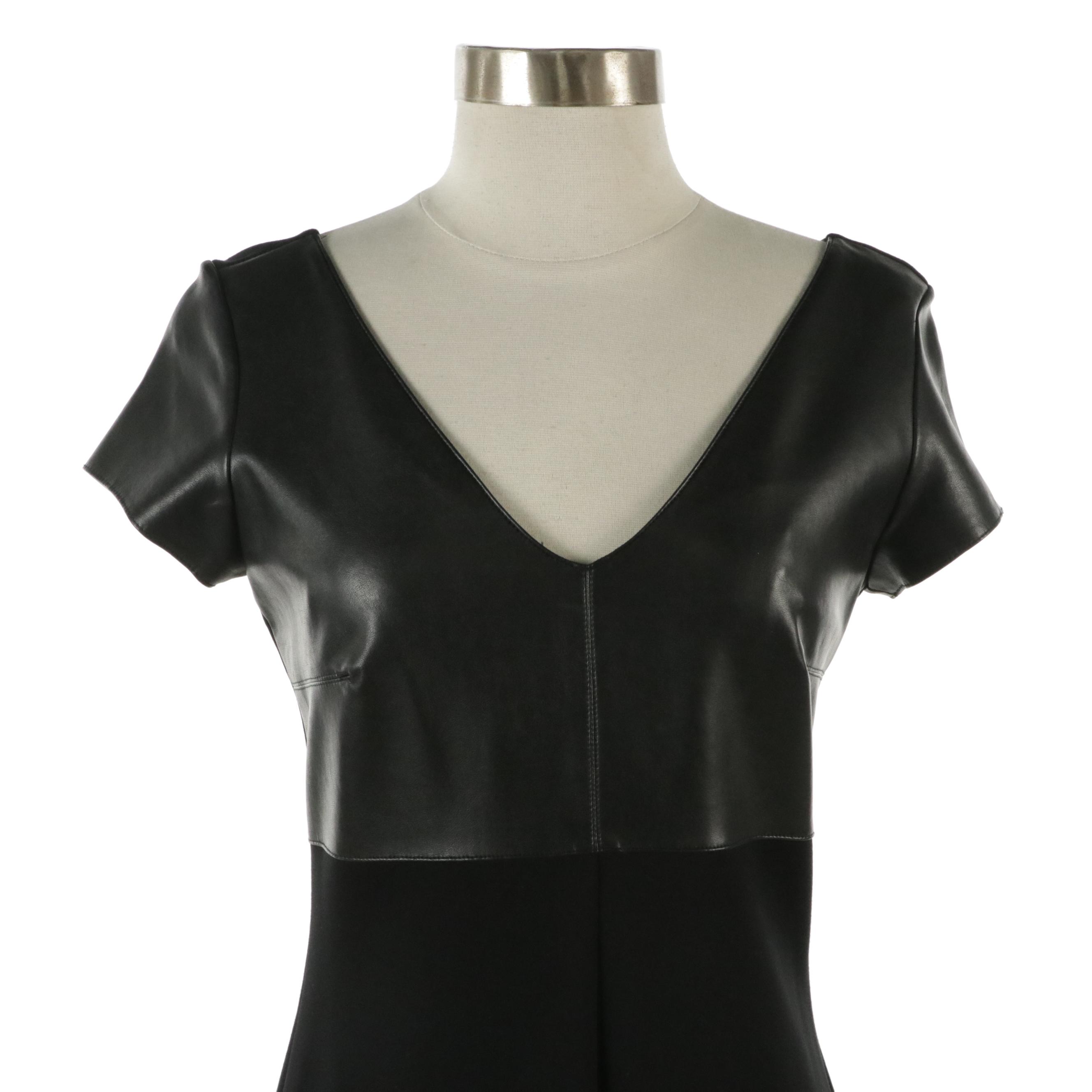 Caballero "Honey on Miami" Floral Silk Wrap Dress, Bailey 44 VNeck Leather Dress