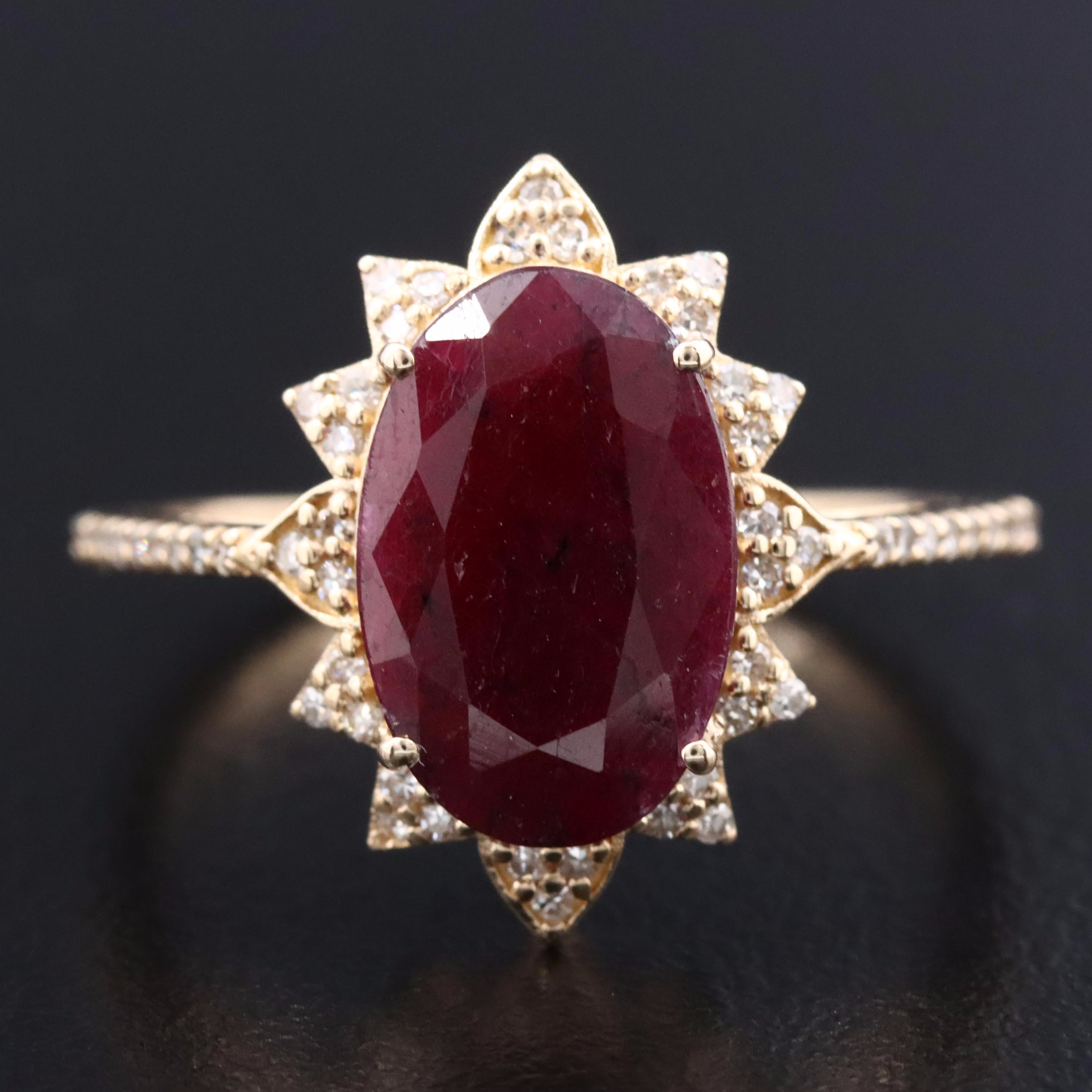 14K 4.22 CT Ruby and Diamond Ring with IGI Jewelry Report