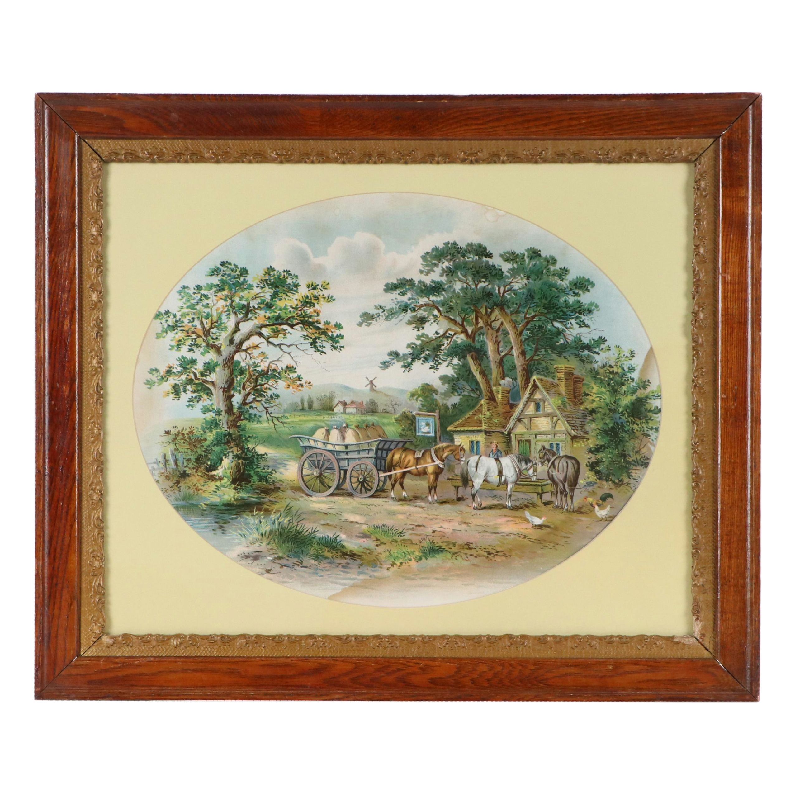 Hallen & Weiner Chromolithograph "Noon Day Rest," 1899