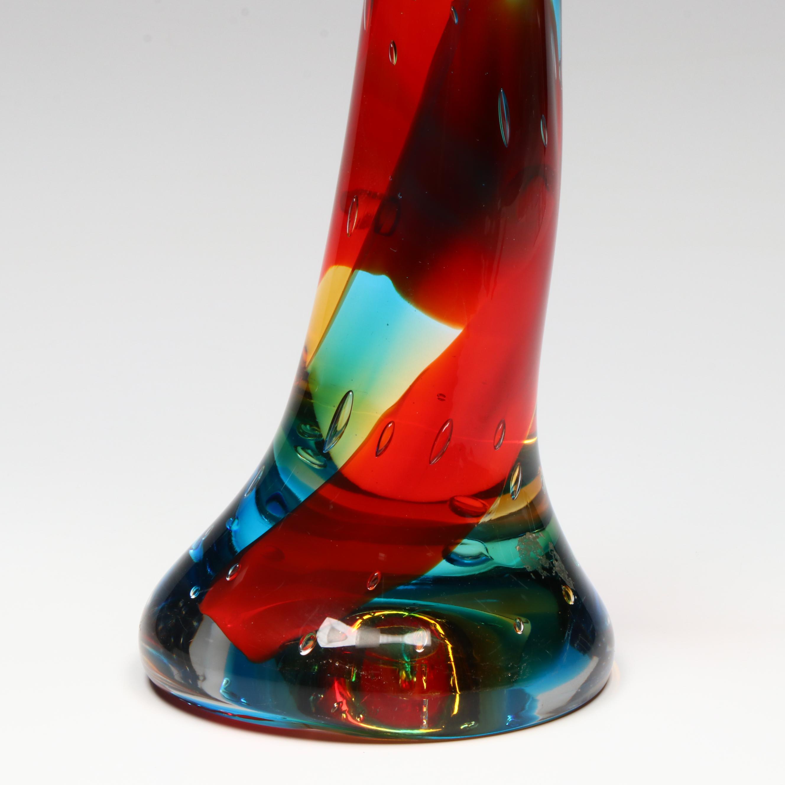 Murano Multicolor Art Glass Abstract Sculpture