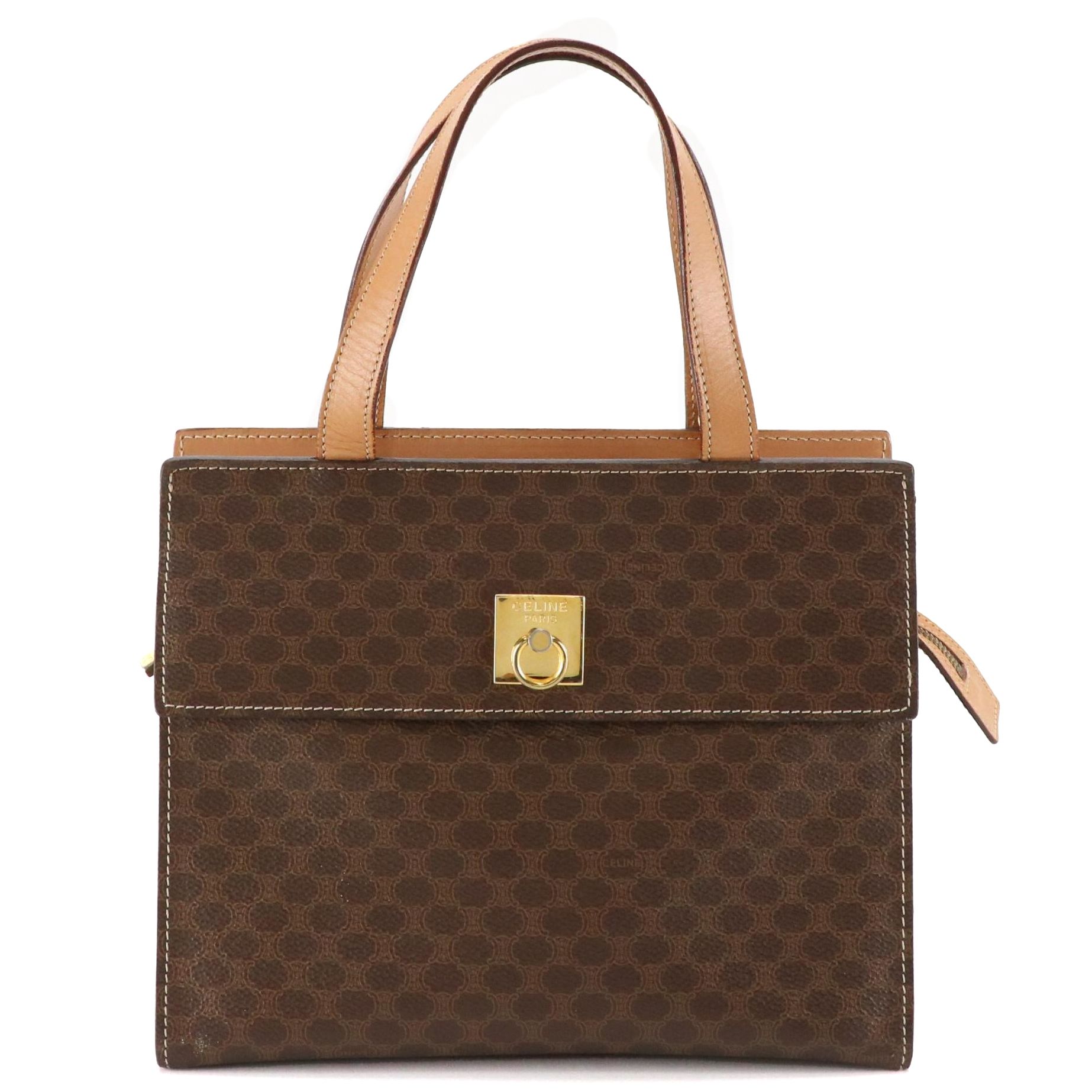 Celine Macadam Canvas and Leather Front Pocket Two-Way Bag