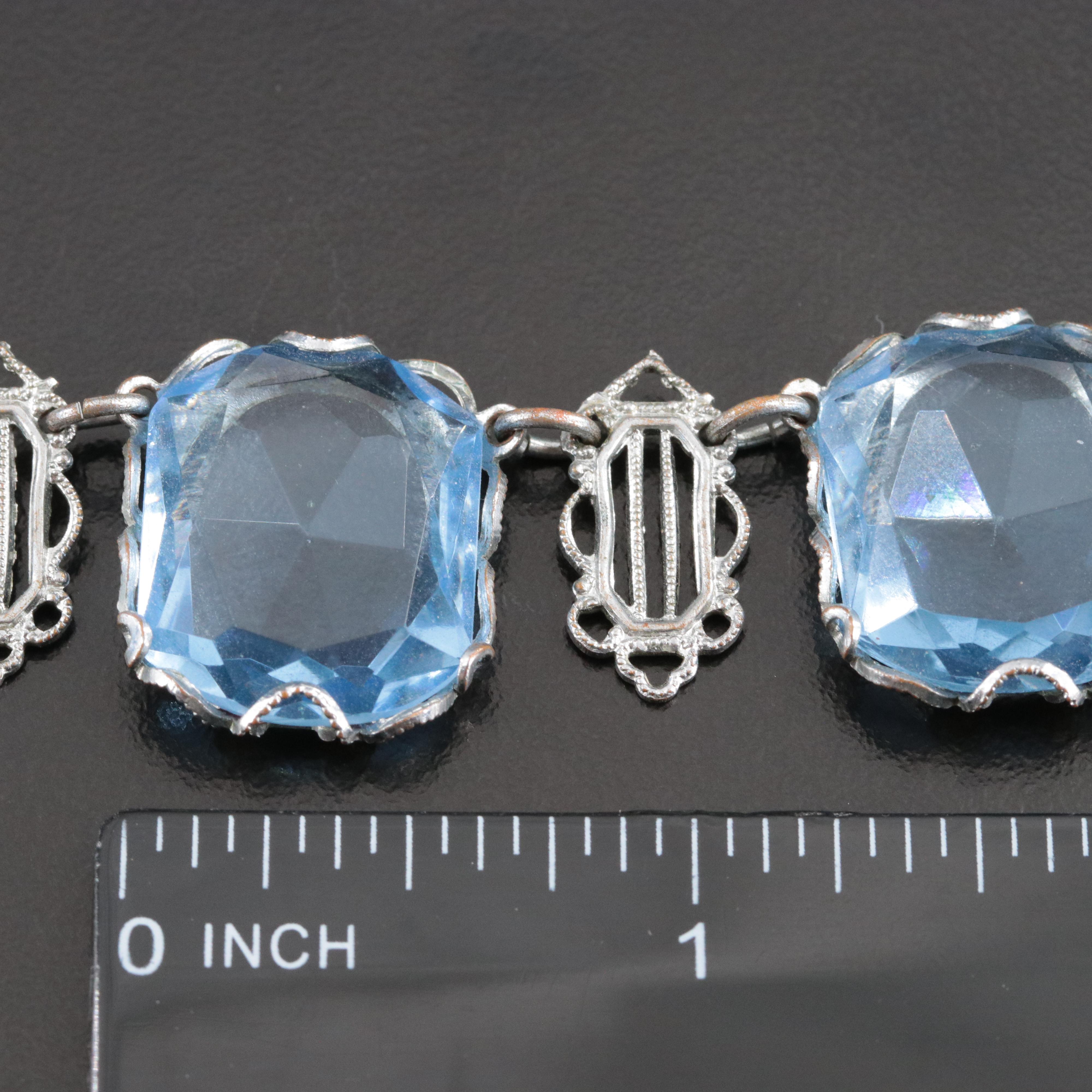 Art Deco Glass Link Necklace