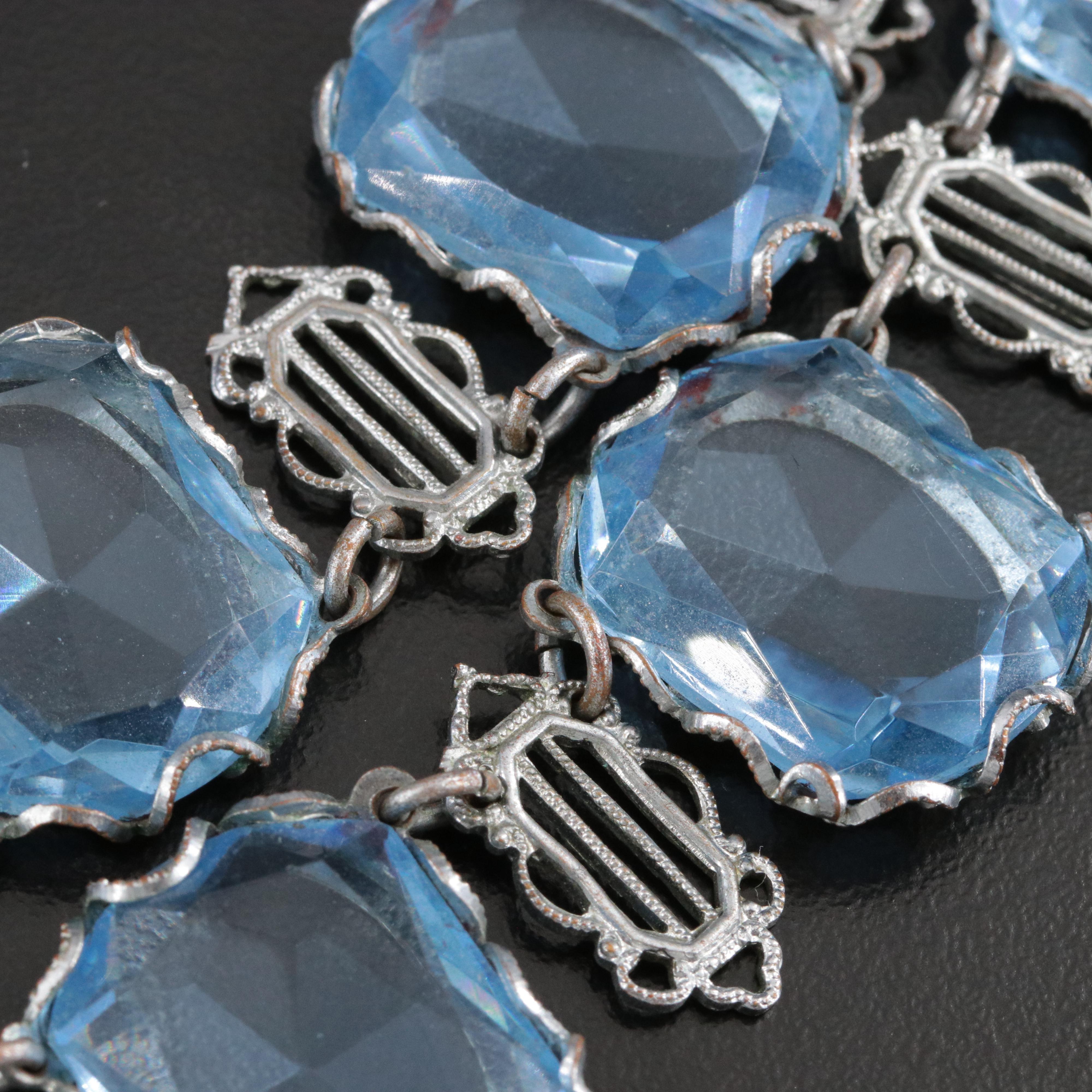 Art Deco Glass Link Necklace