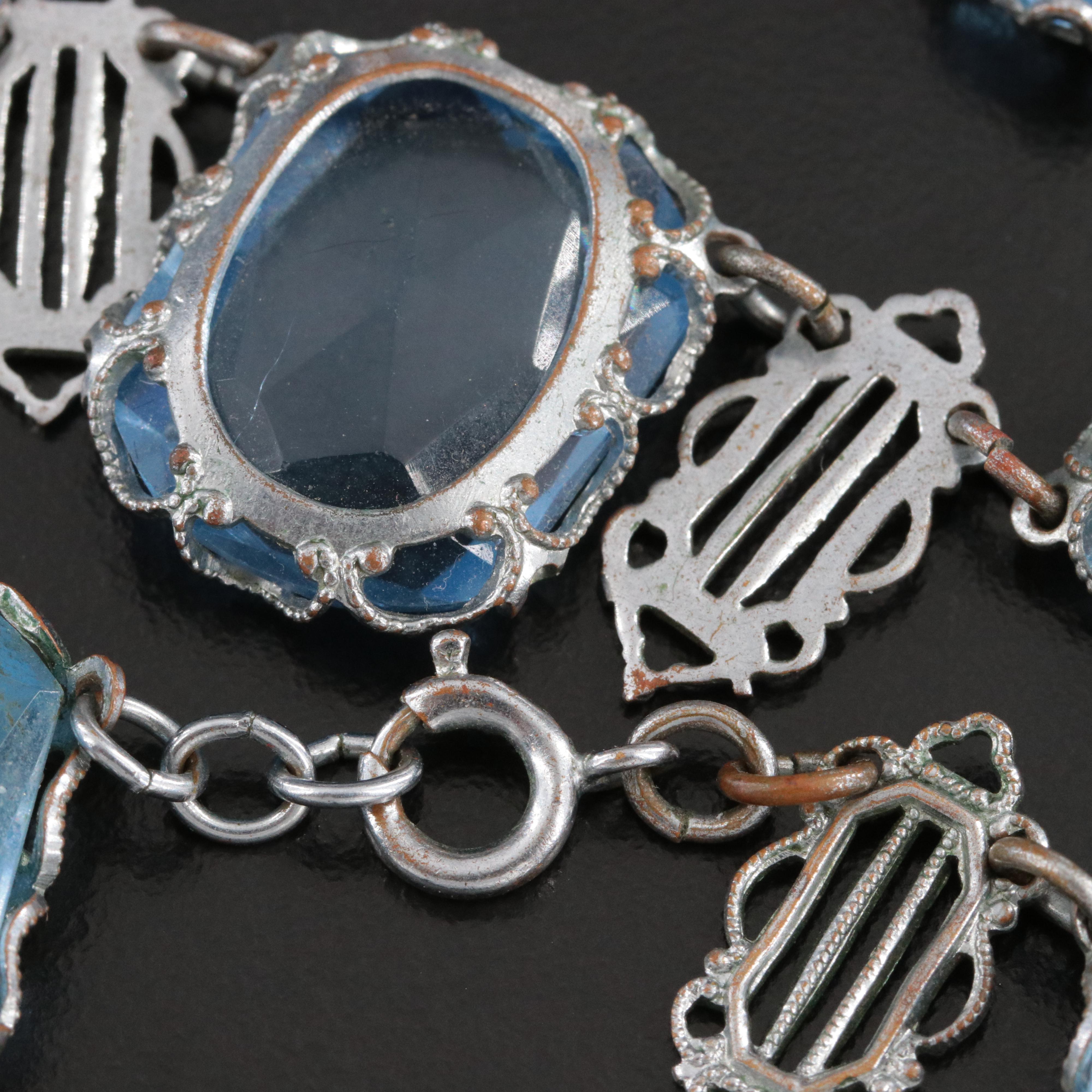 Art Deco Glass Link Necklace