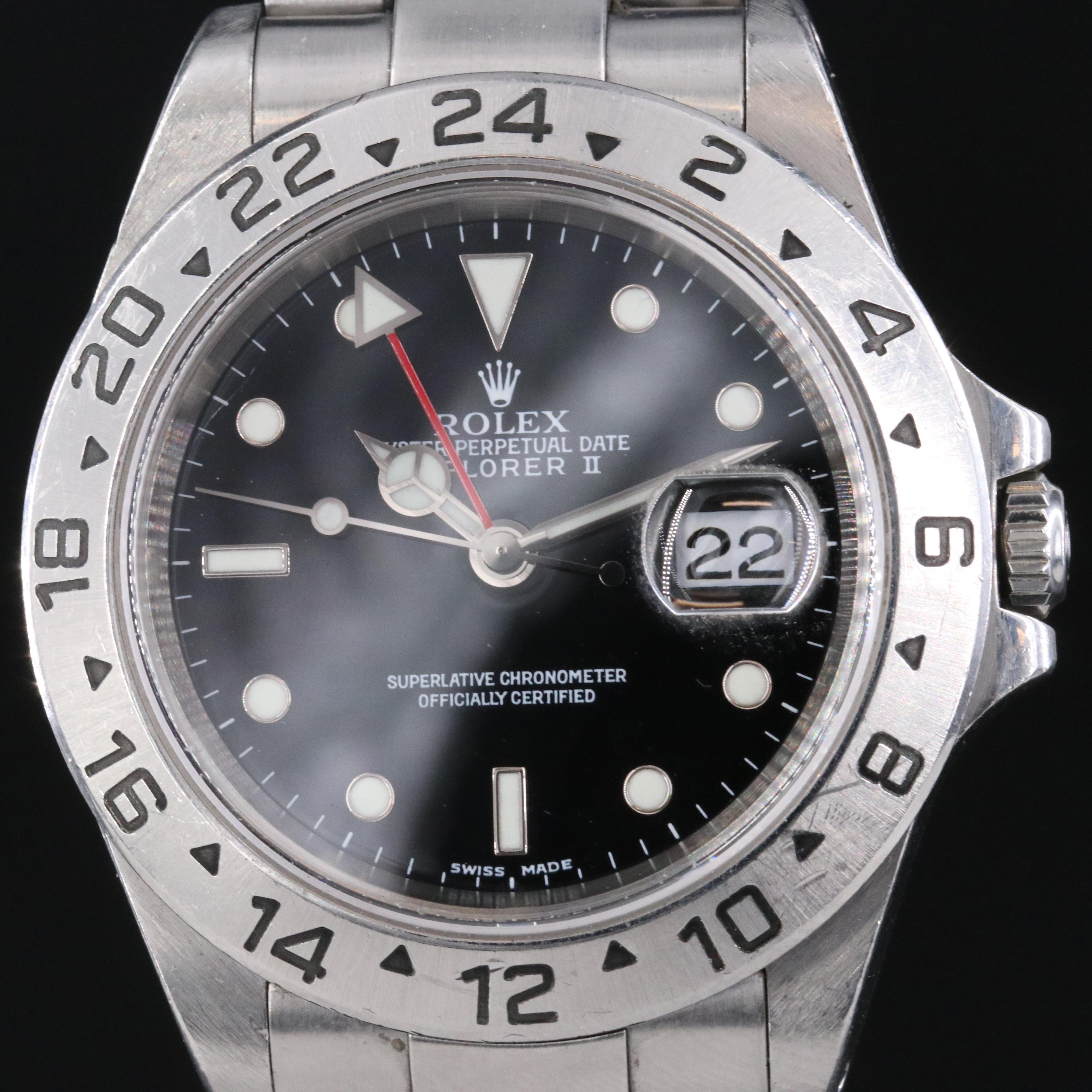 Rolex Explorer II 16570 Black 40mm Steel Automatic Watch c. 2001