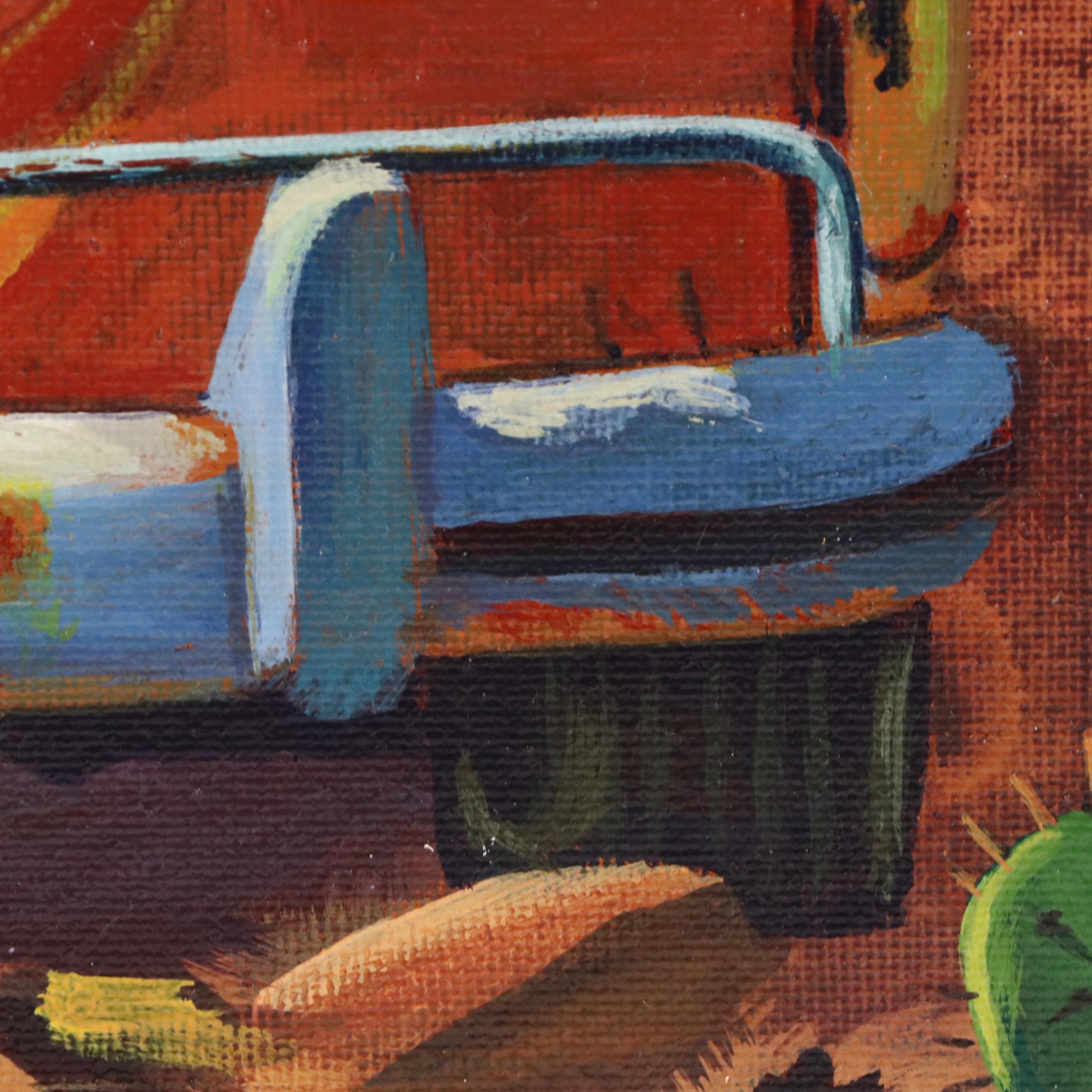 Jeshua Murillo Stylized Acrylic Painting of VW Camper Van, 21st Century