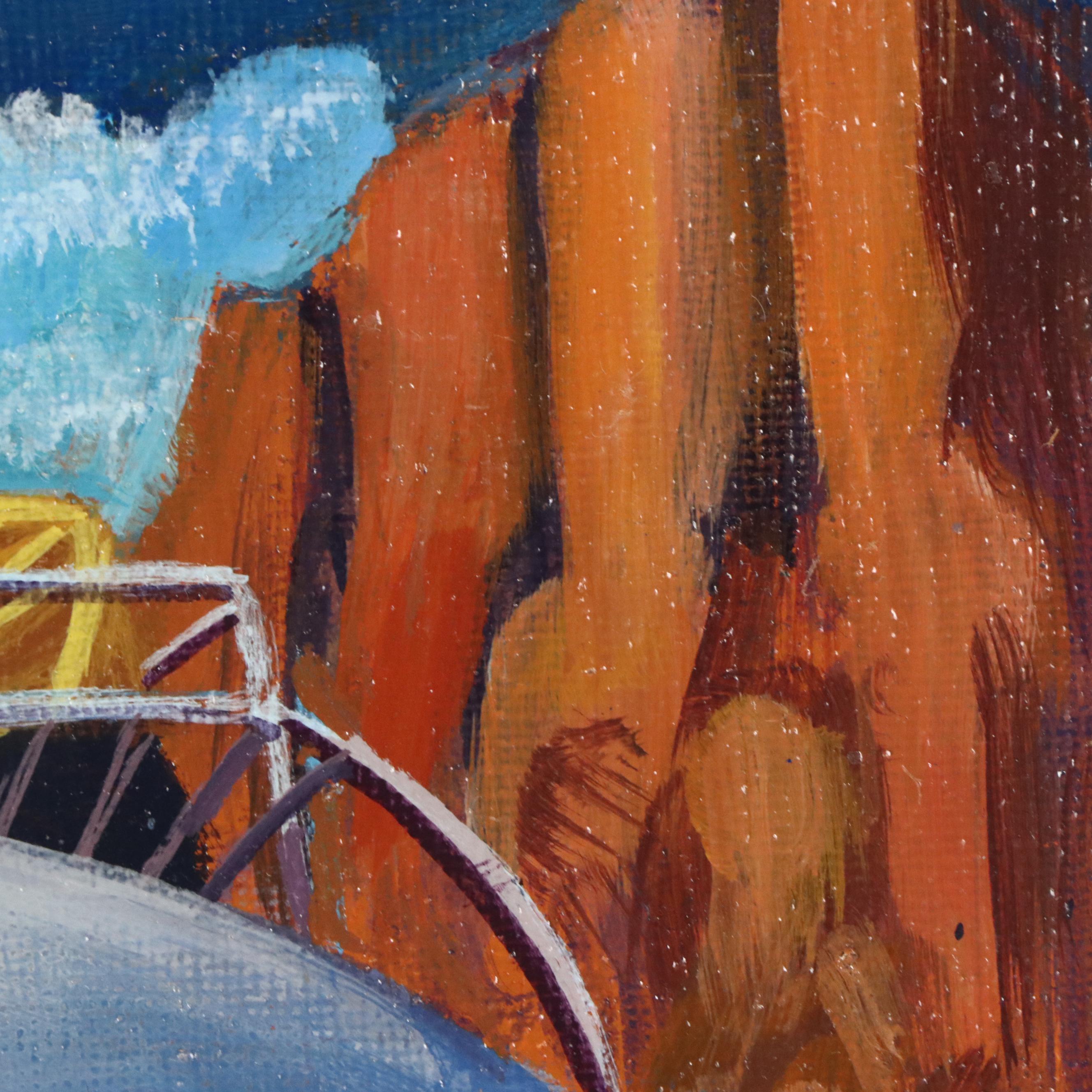 Jeshua Murillo Stylized Acrylic Painting of VW Camper Van, 21st Century