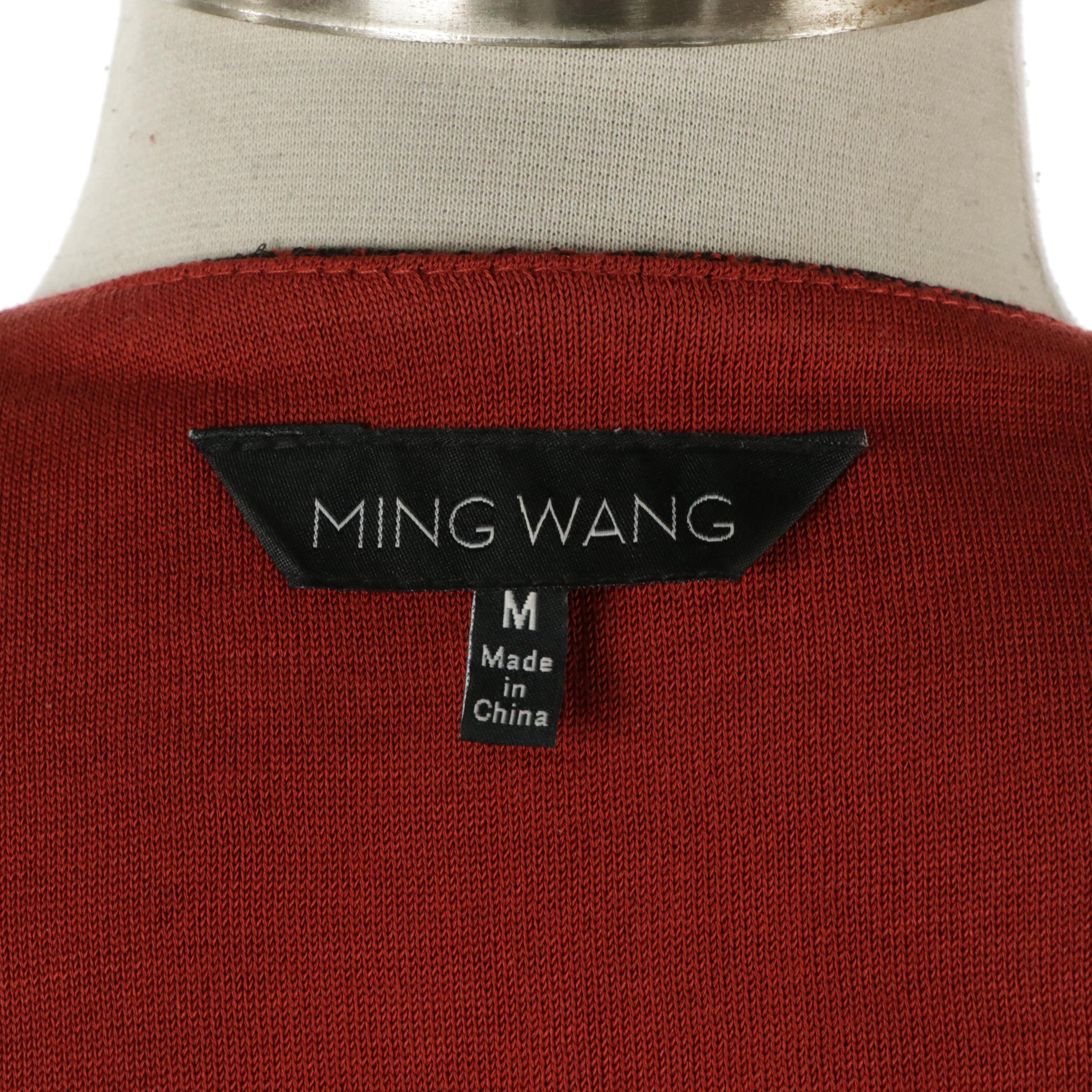 Ming Wang Knitwear Jackets in Black Rayon Blend and Red/Black Acrylic Blend
