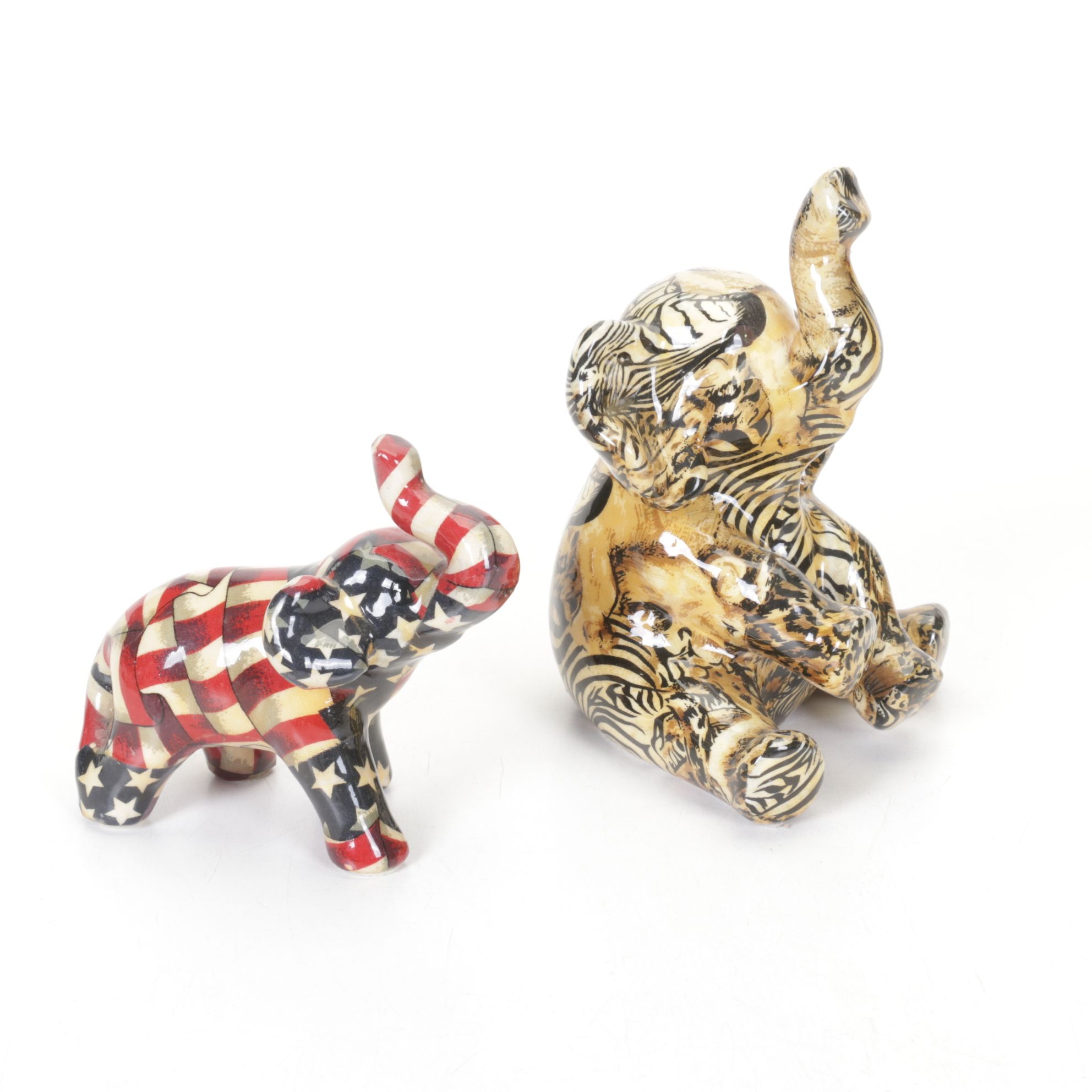 Elephant Figurines with LaVie, RSL, and More