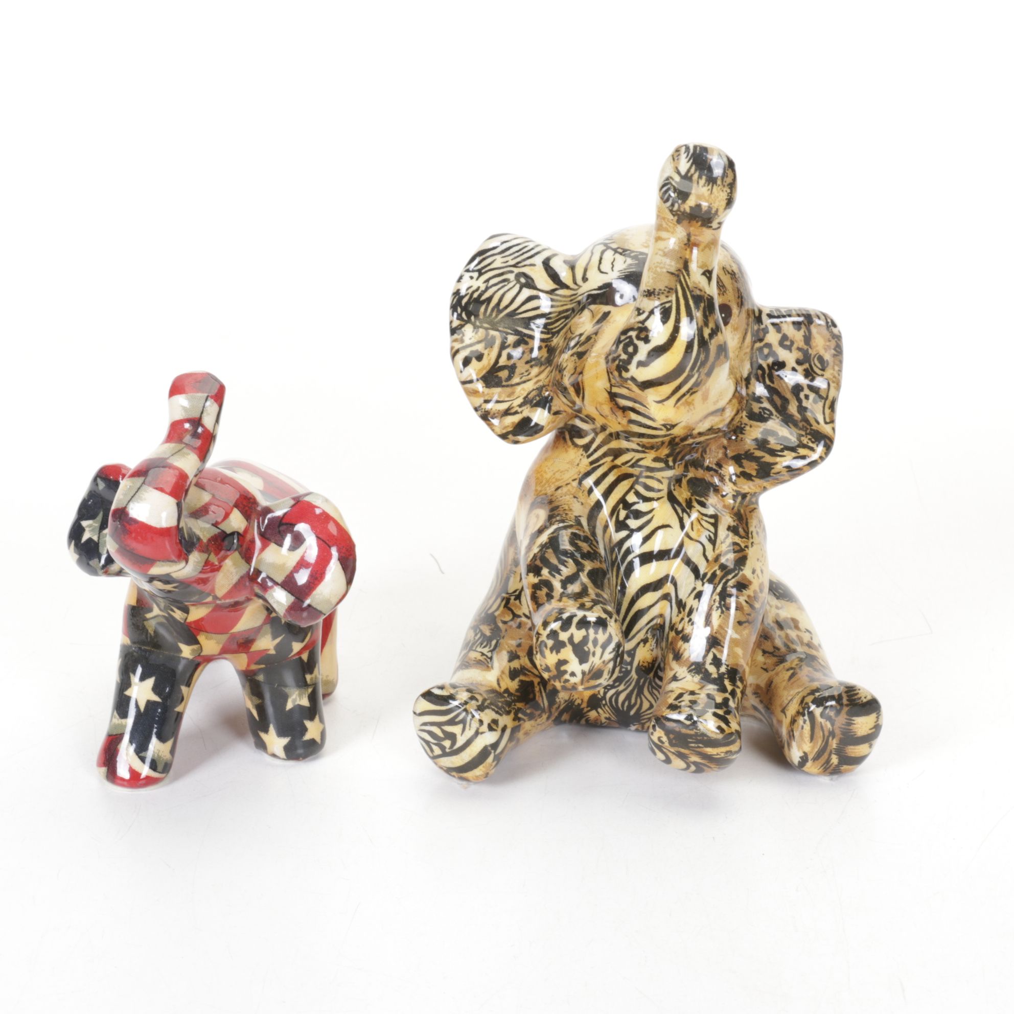 Elephant Figurines with LaVie, RSL, and More
