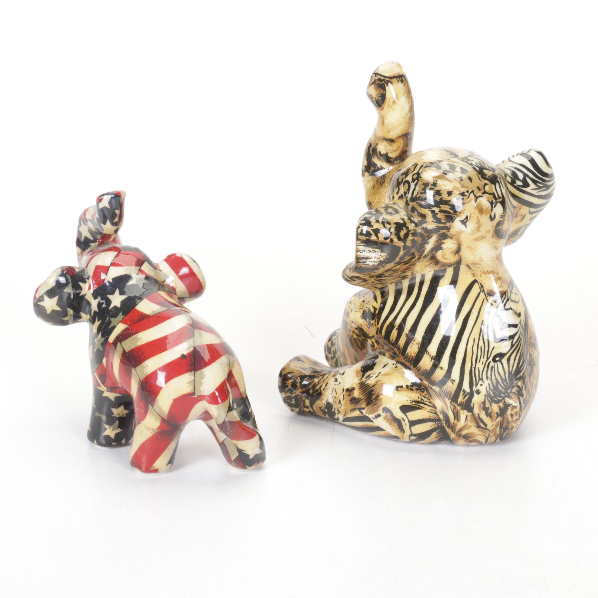 Elephant Figurines with LaVie, RSL, and More