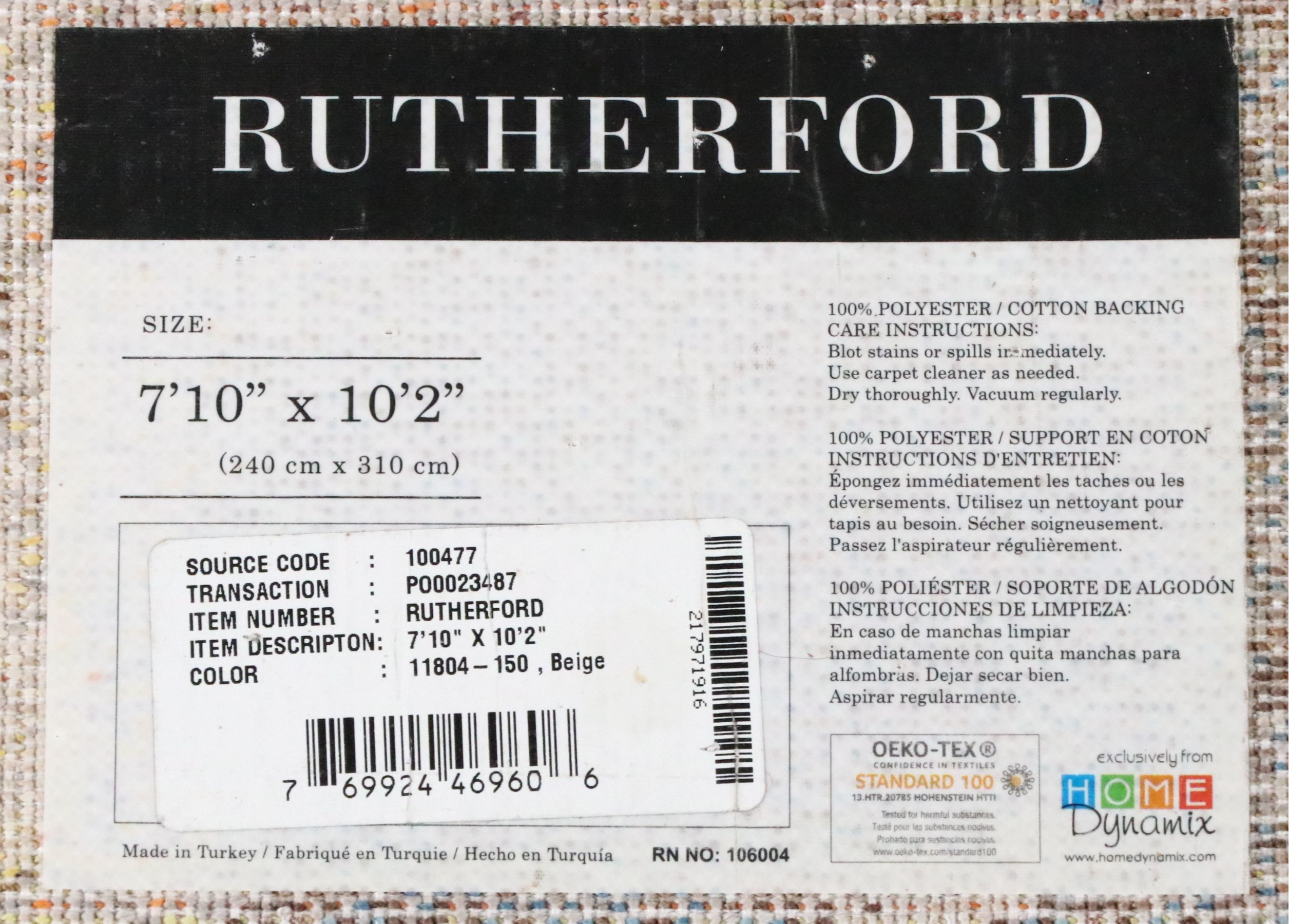 7'11 x 10'4 Machine Made Home Dynamix "Rutherford" Area Rug