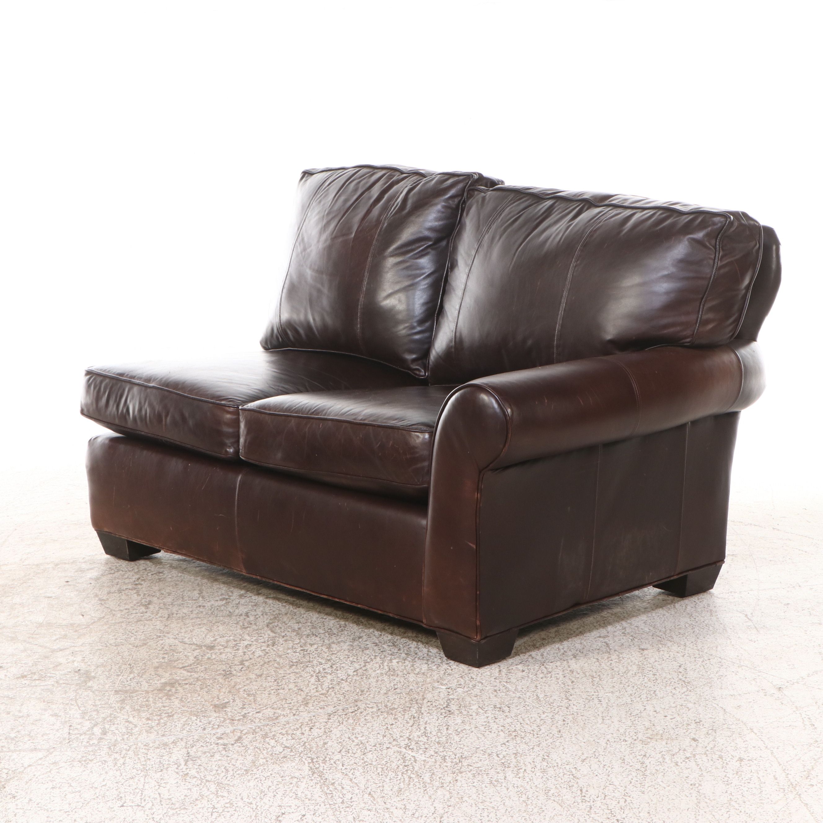 Arhaus Brown Leather Sectional