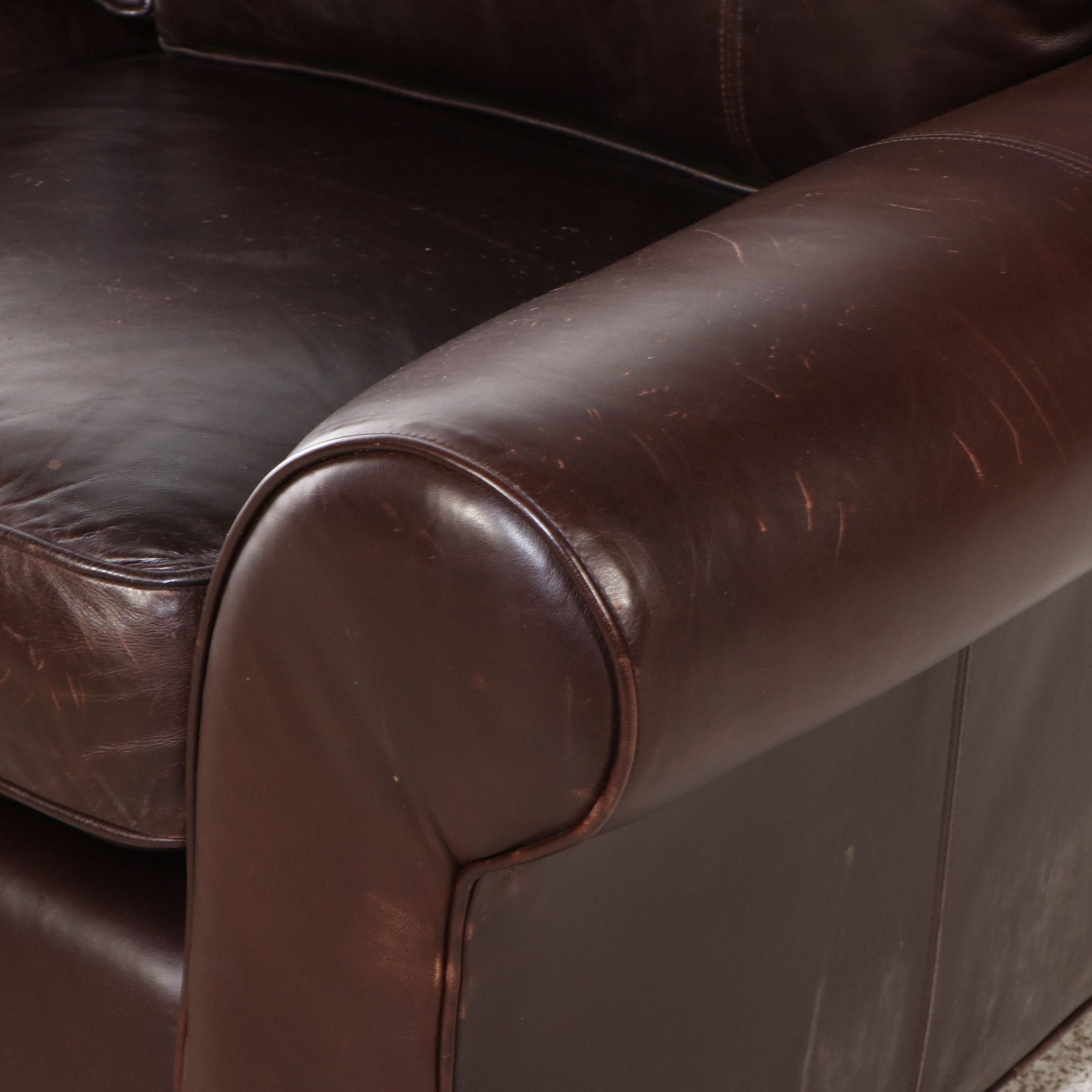 Arhaus Brown Leather Sectional