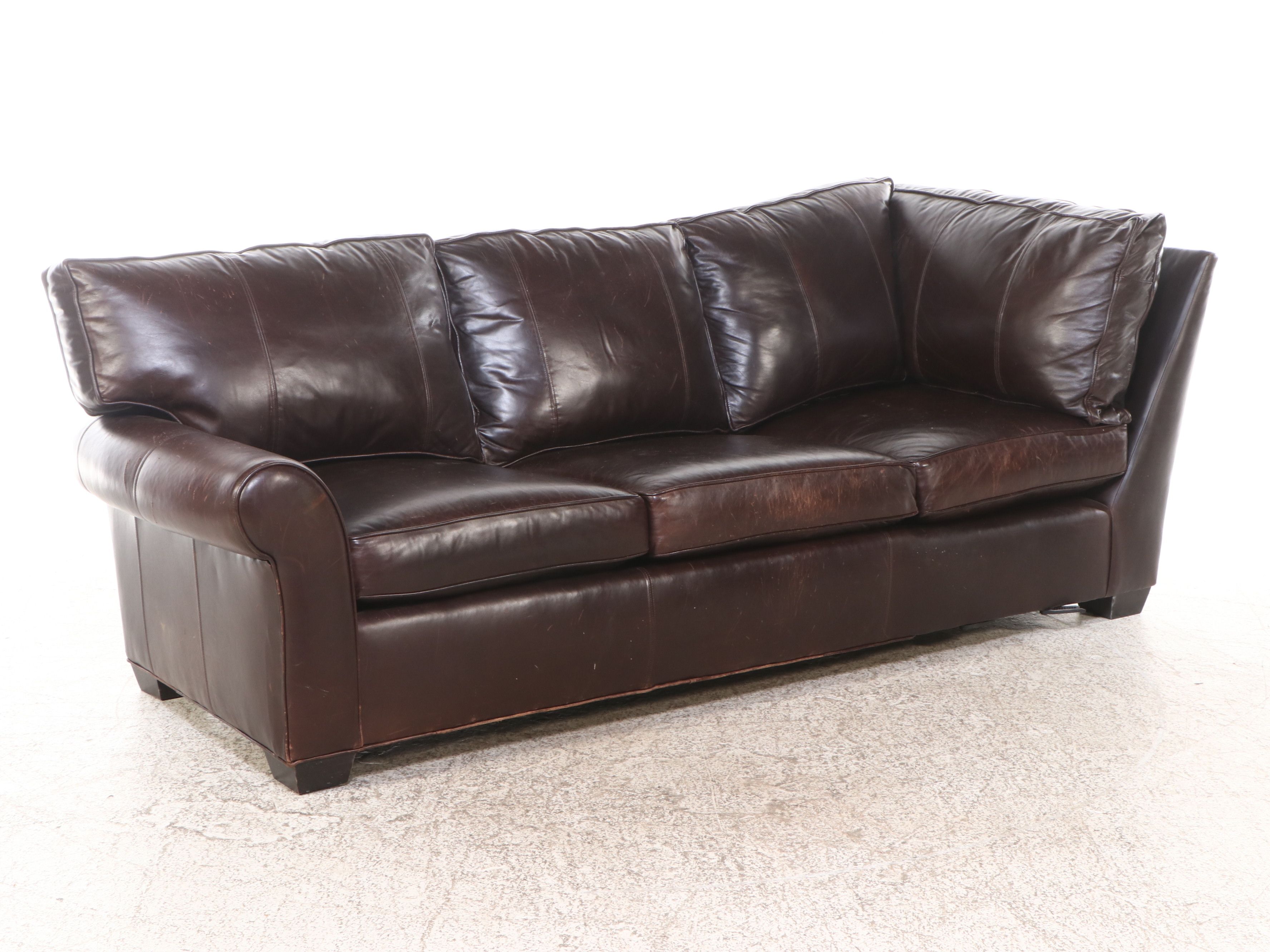 Arhaus Brown Leather Sectional