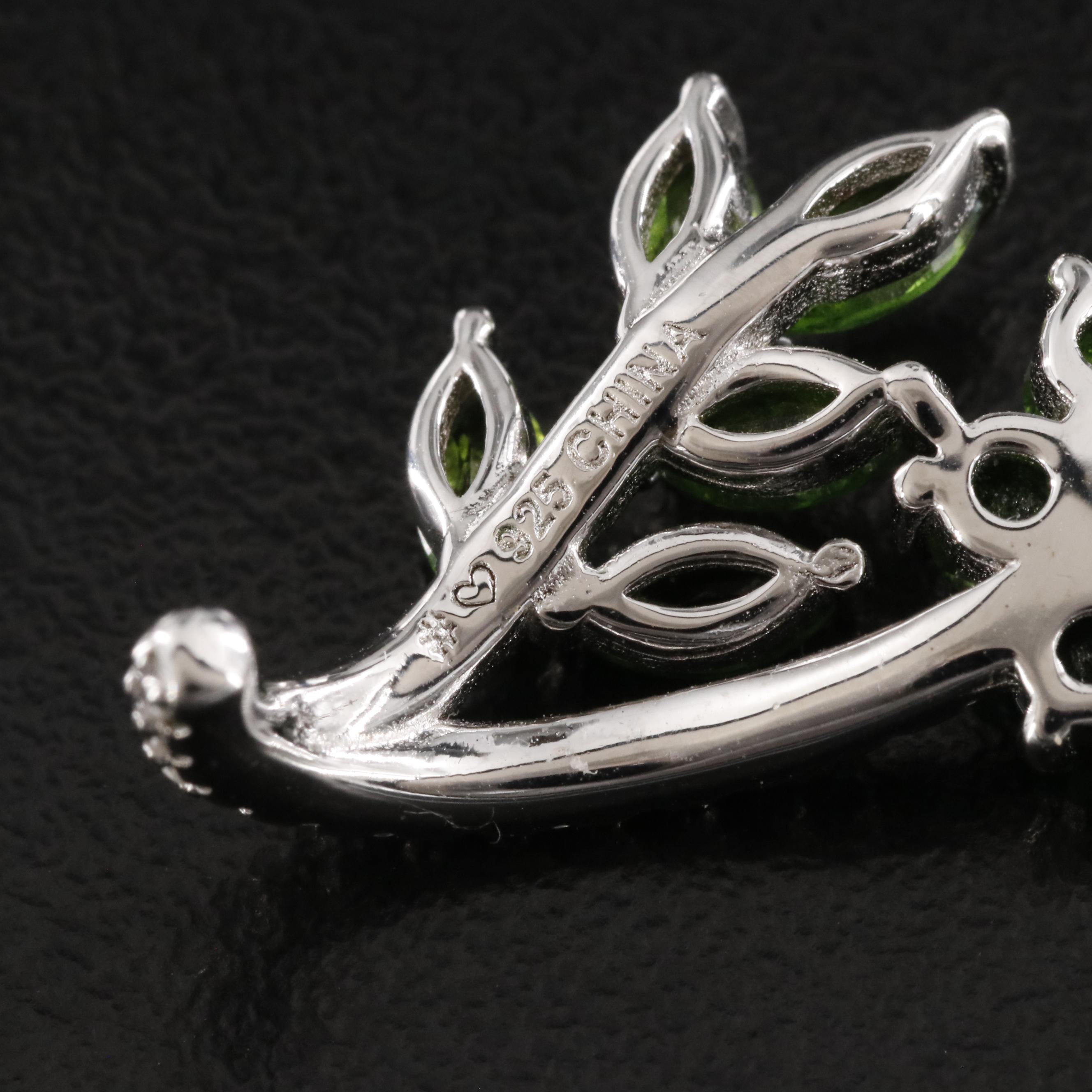 Sterling Tourmaline and White Topaz Flower Earrings