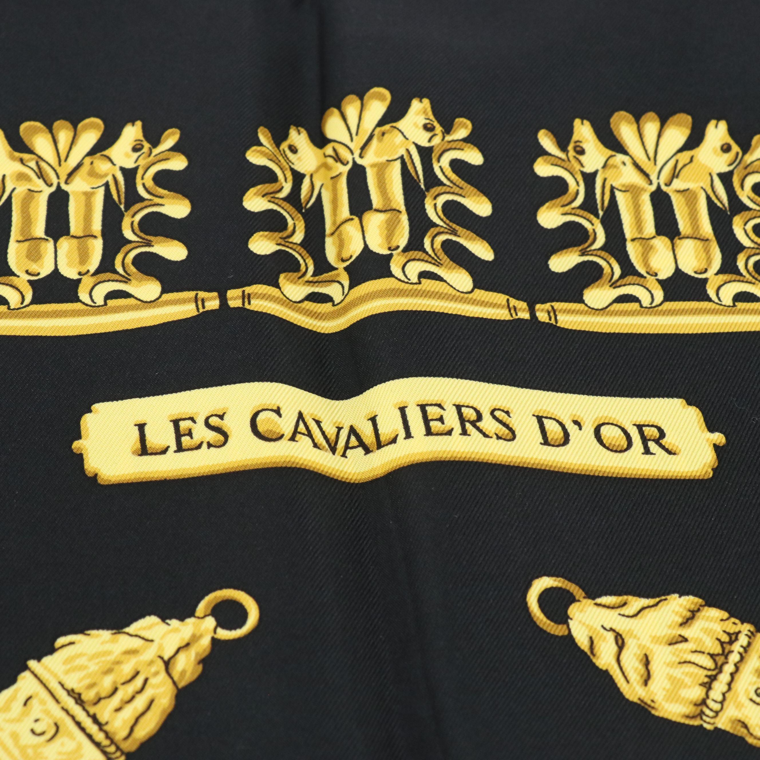 Hermès "Les Cavaliers d'Or" Scarf 90 in Silk Twill