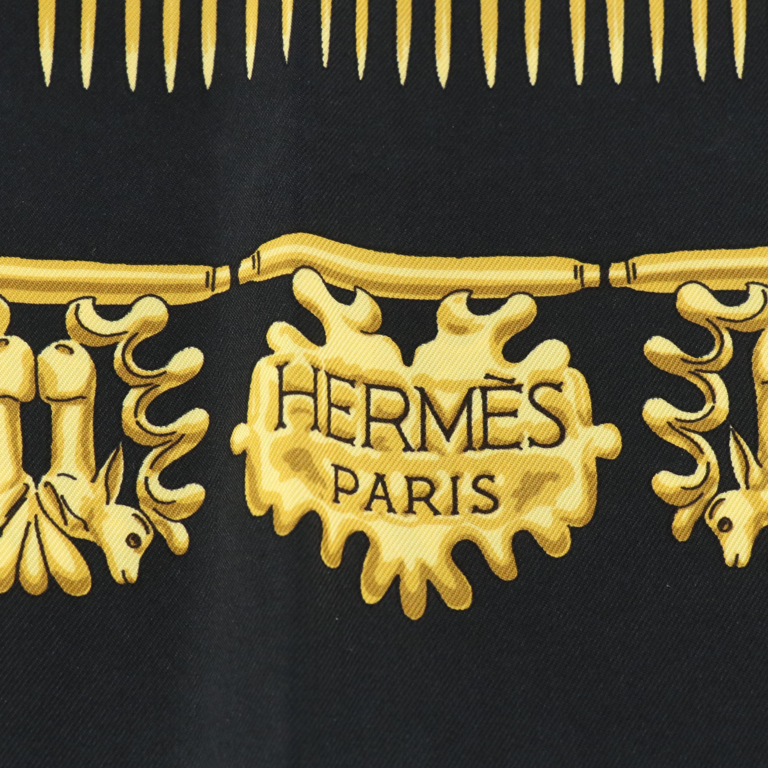 Hermès "Les Cavaliers d'Or" Scarf 90 in Silk Twill
