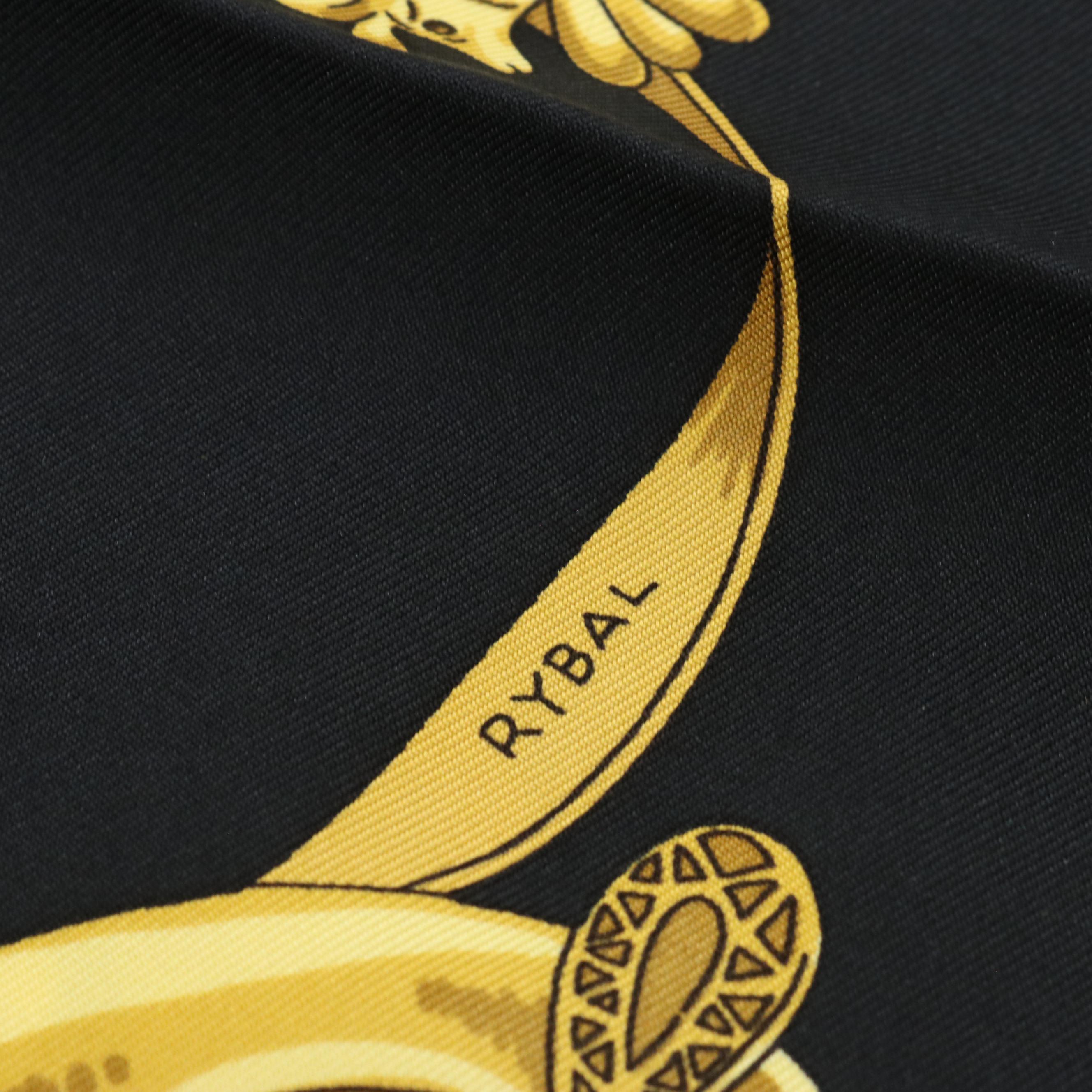 Hermès "Les Cavaliers d'Or" Scarf 90 in Silk Twill