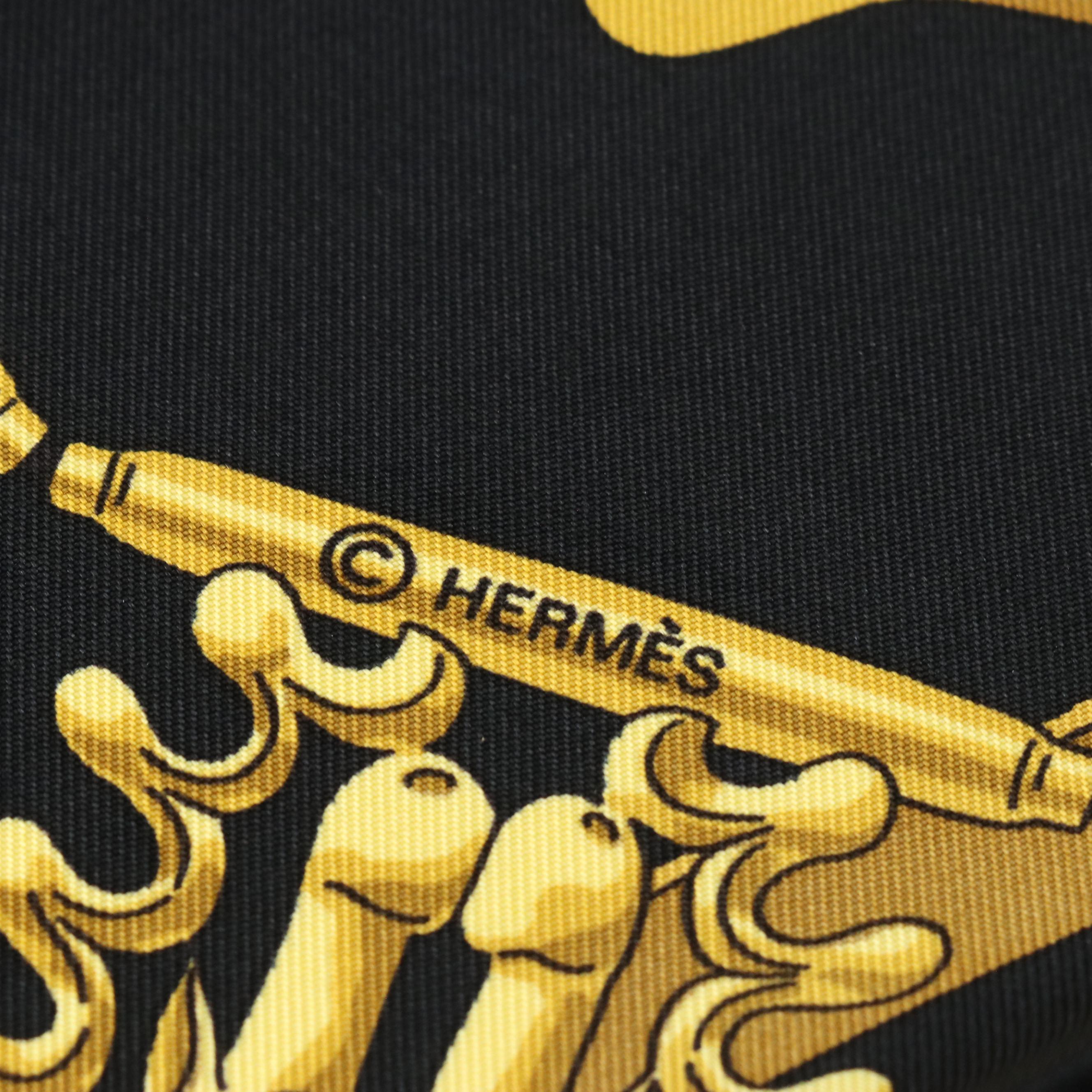 Hermès "Les Cavaliers d'Or" Scarf 90 in Silk Twill