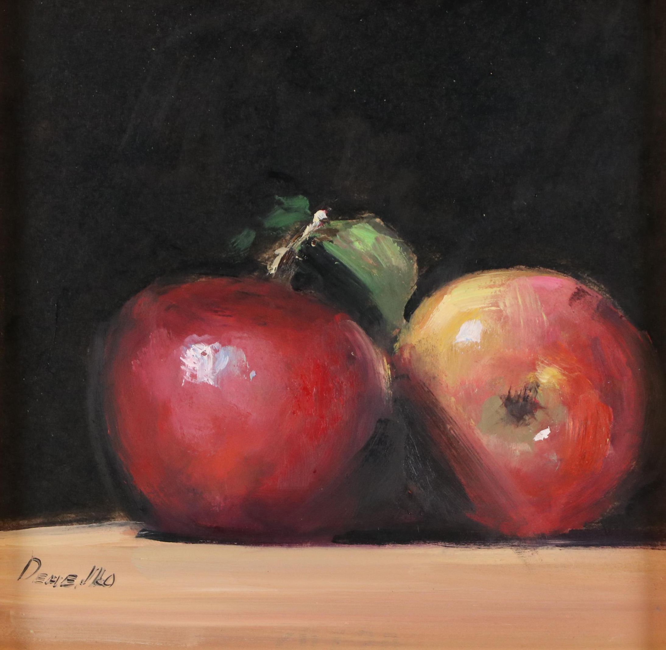 Natalia Demenko Still Life Oil Painting of Apples, 21st Century