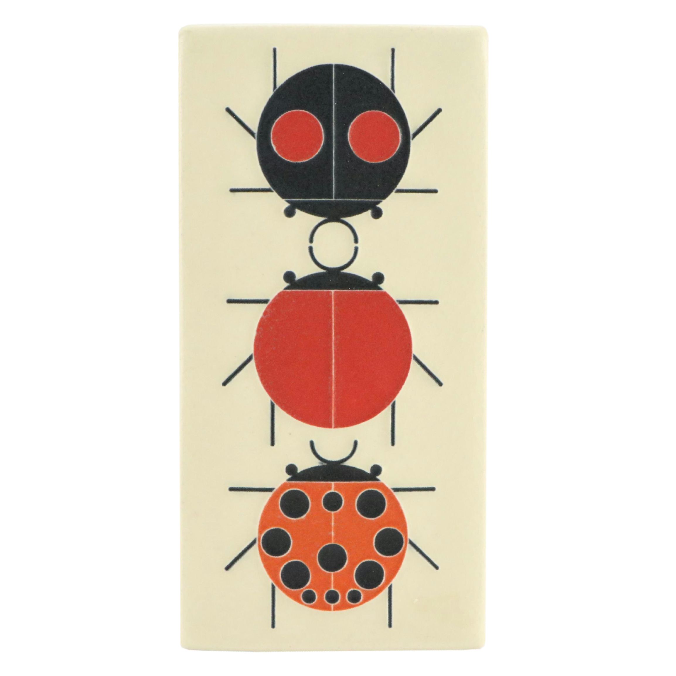 Motawi Tileworks "Ladybug" Decorative Tile After Charley Harper