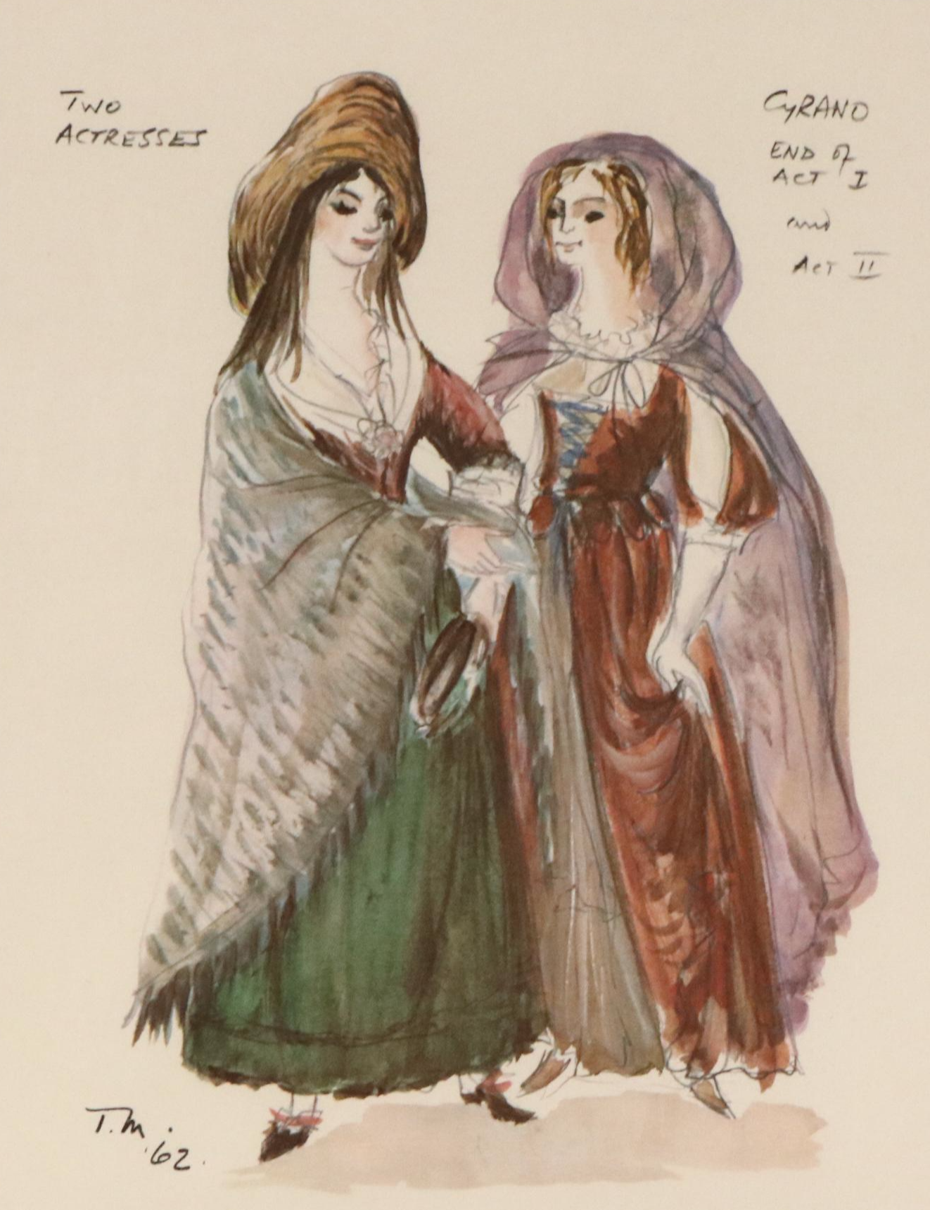 After Tanya Moiseiwitsch Offset Lithograph Costume Design, Circa 1962