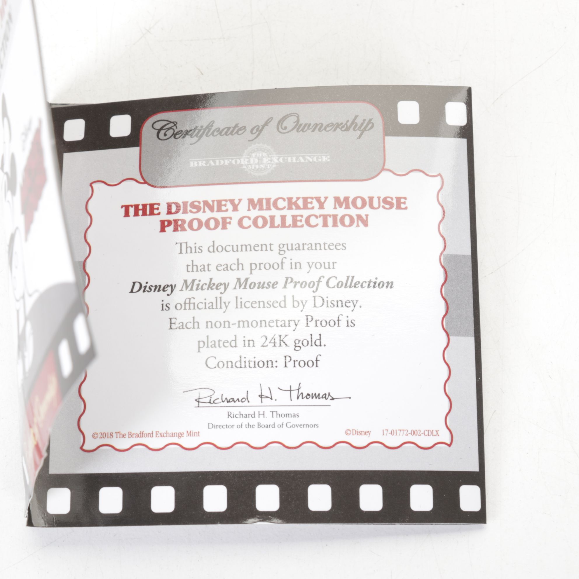 Mickey Mouse 24K Gold Plate Coin Proof Collection, 2018