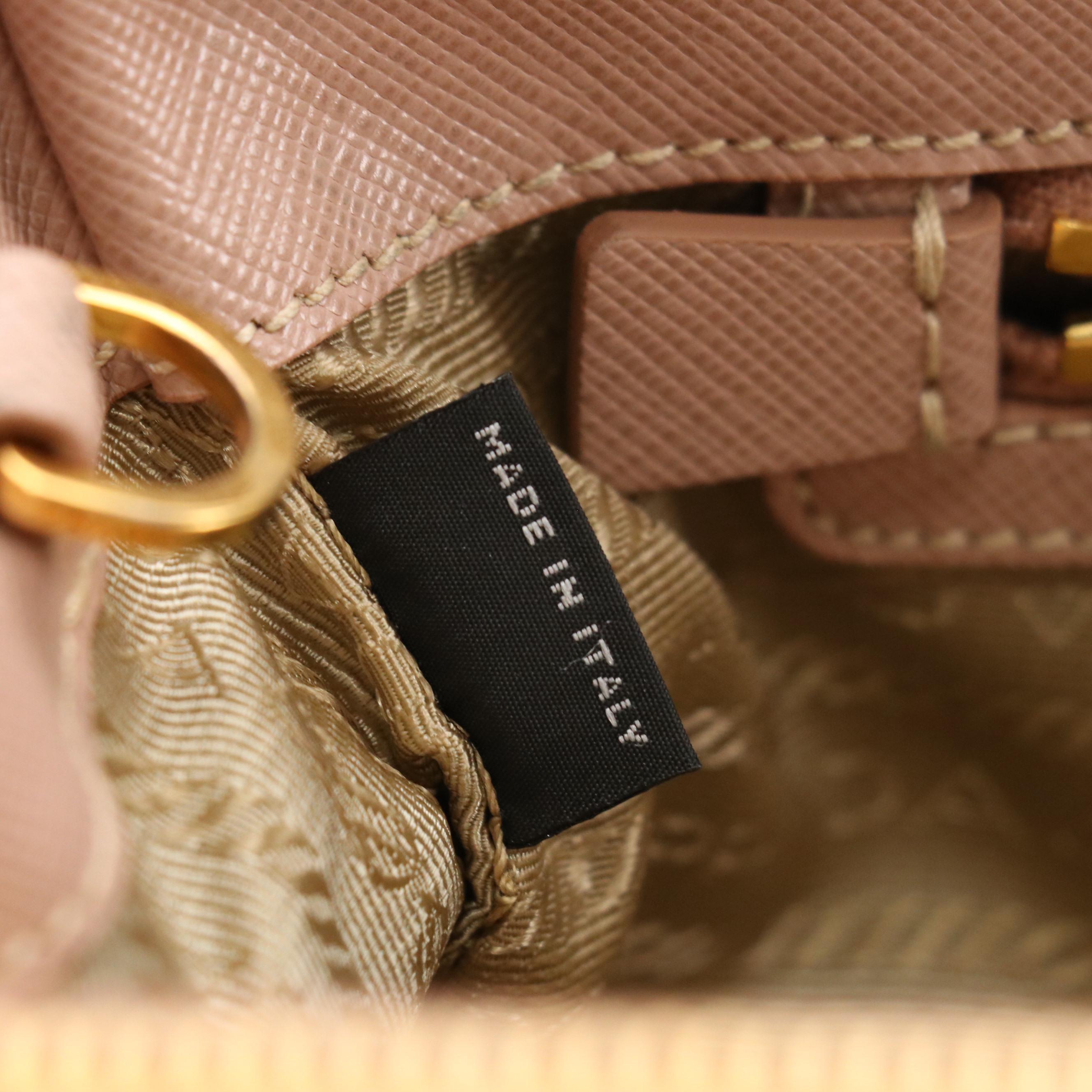 Prada Medium Double Zip Galleria Two-Way Tote in Blush Pink Saffiano Leather