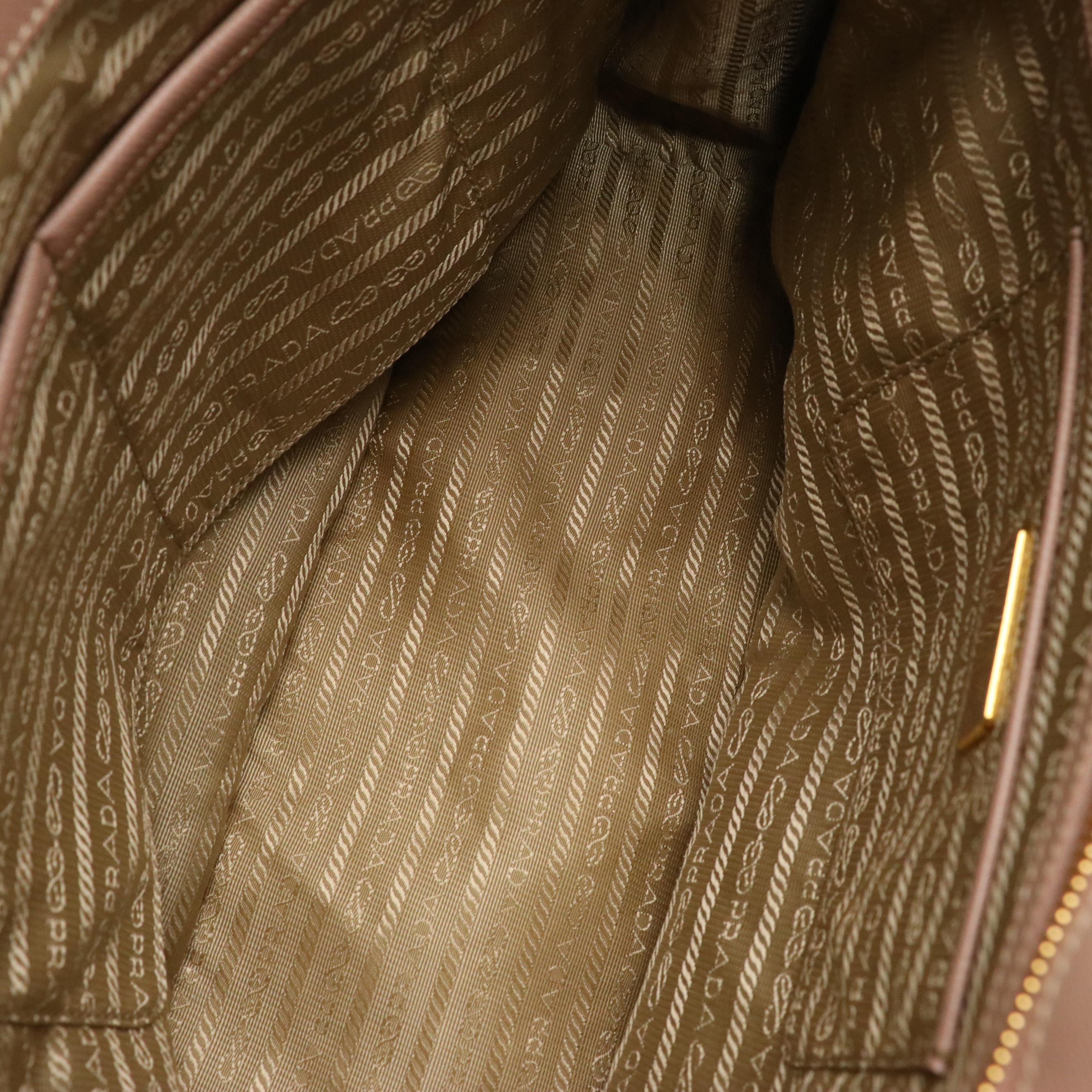 Prada Medium Double Zip Galleria Two-Way Tote in Blush Pink Saffiano Leather