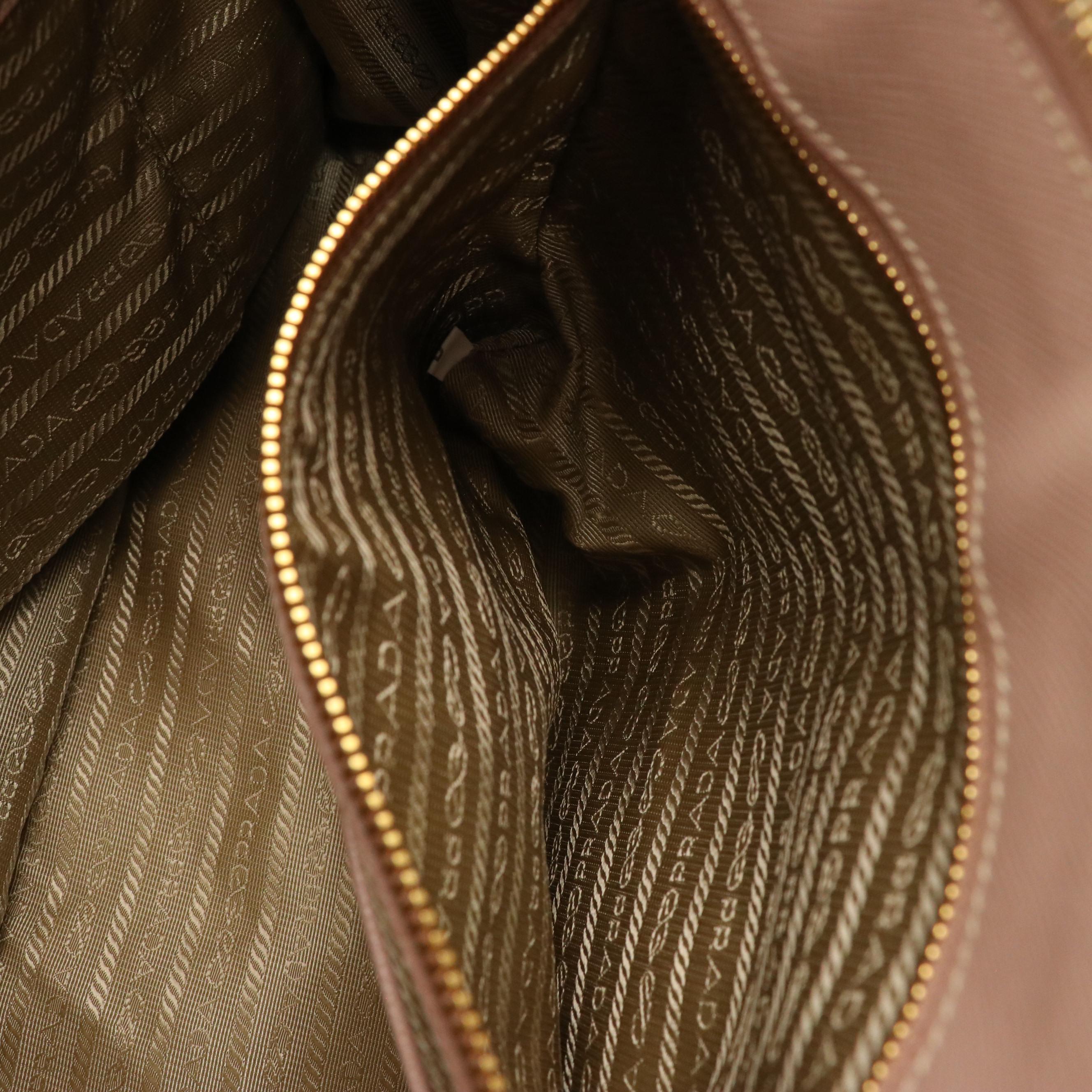 Prada Medium Double Zip Galleria Two-Way Tote in Blush Pink Saffiano Leather