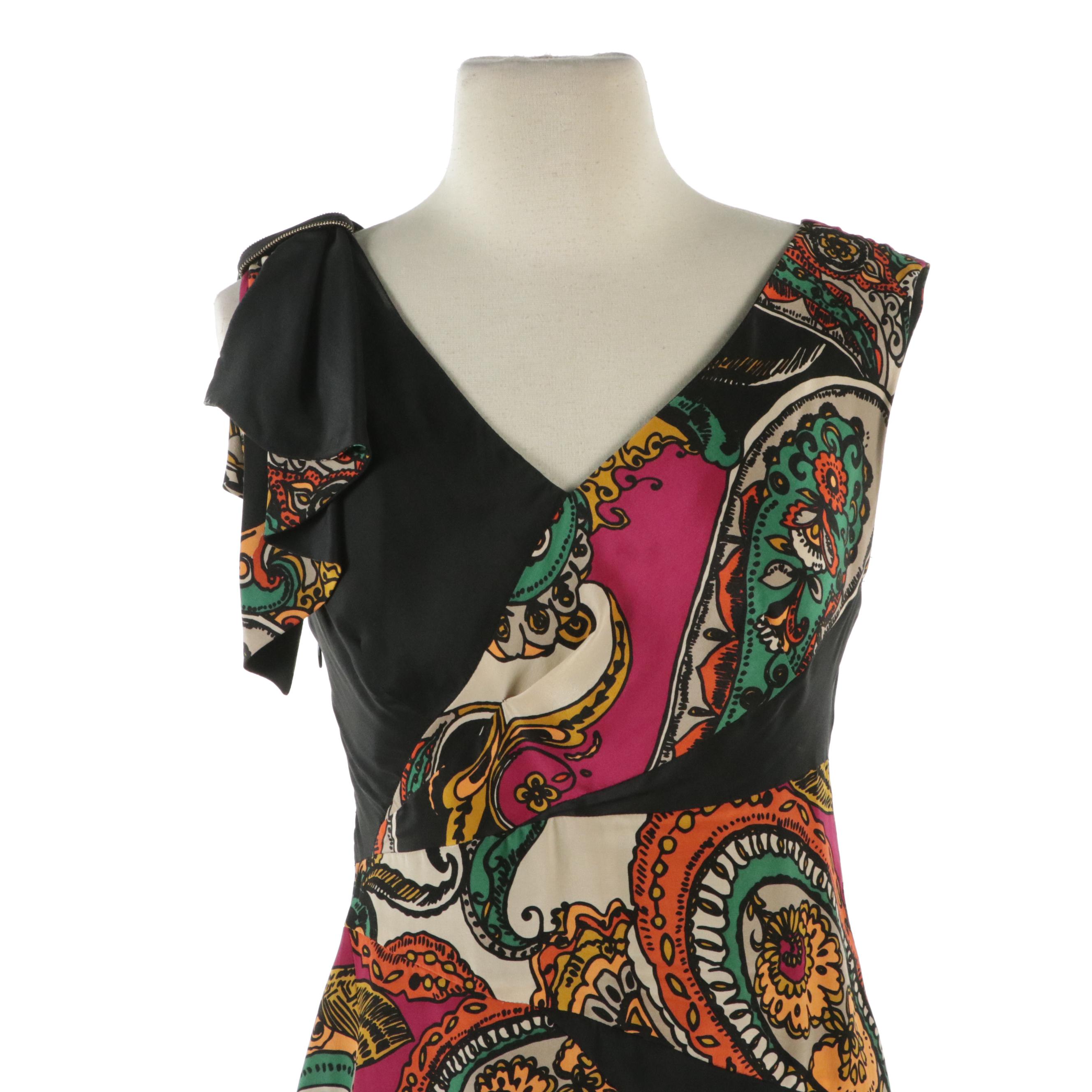 Yoana Baraschi Silk Print Dress and Lida Baday Fitted Silk Top