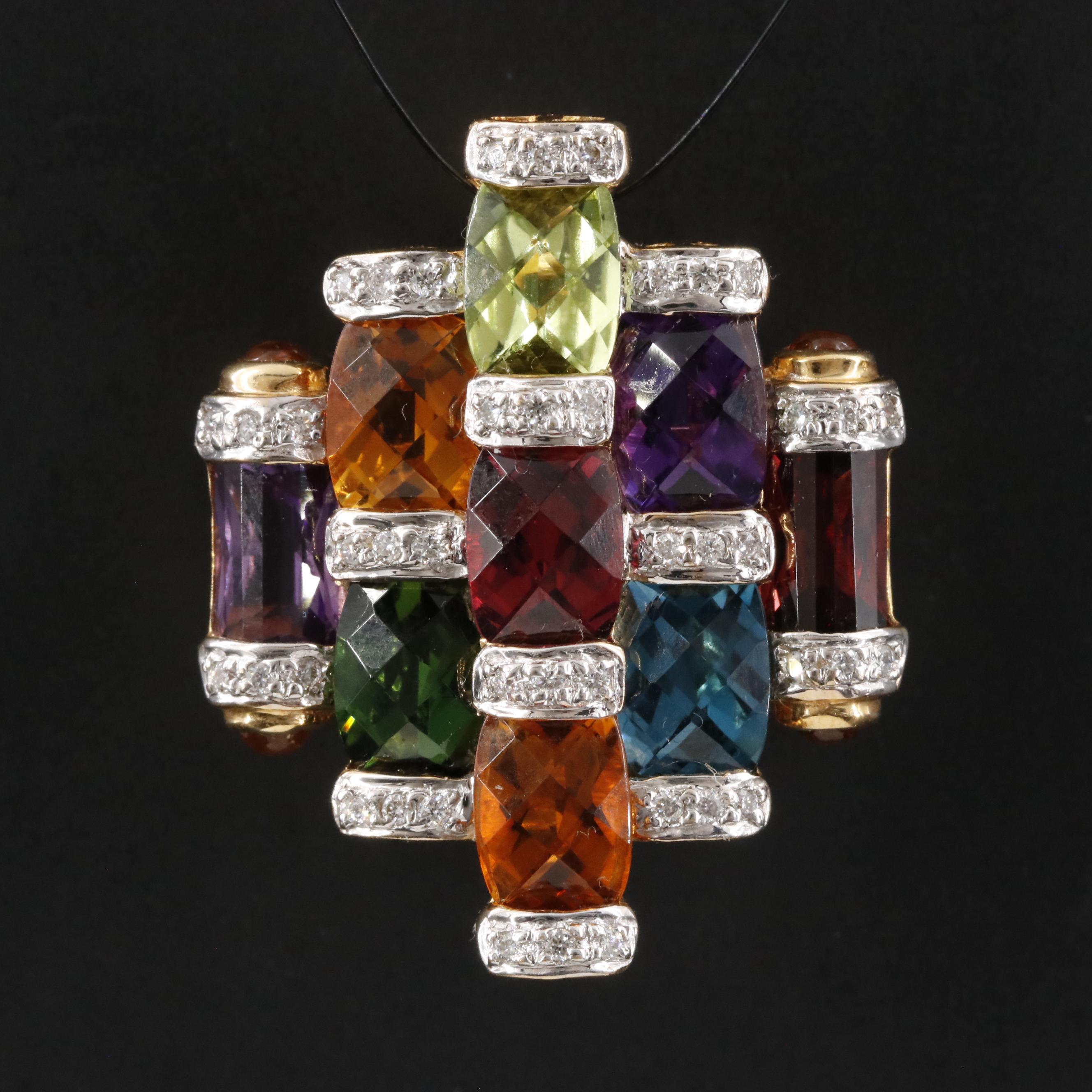 Bellarri 18K Gemstone and Diamond Enhancer Pendant Converter