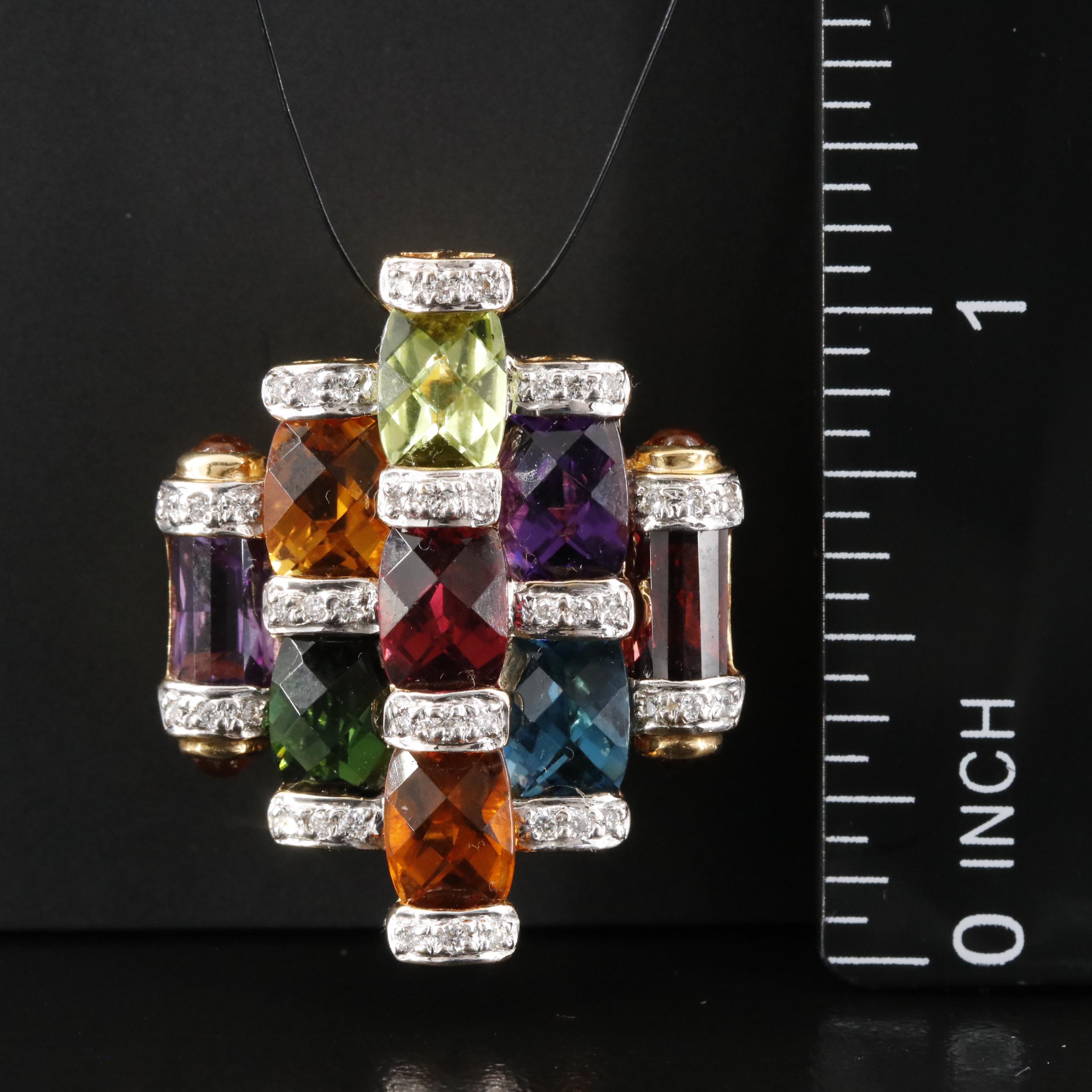 Bellarri 18K Gemstone and Diamond Enhancer Pendant Converter